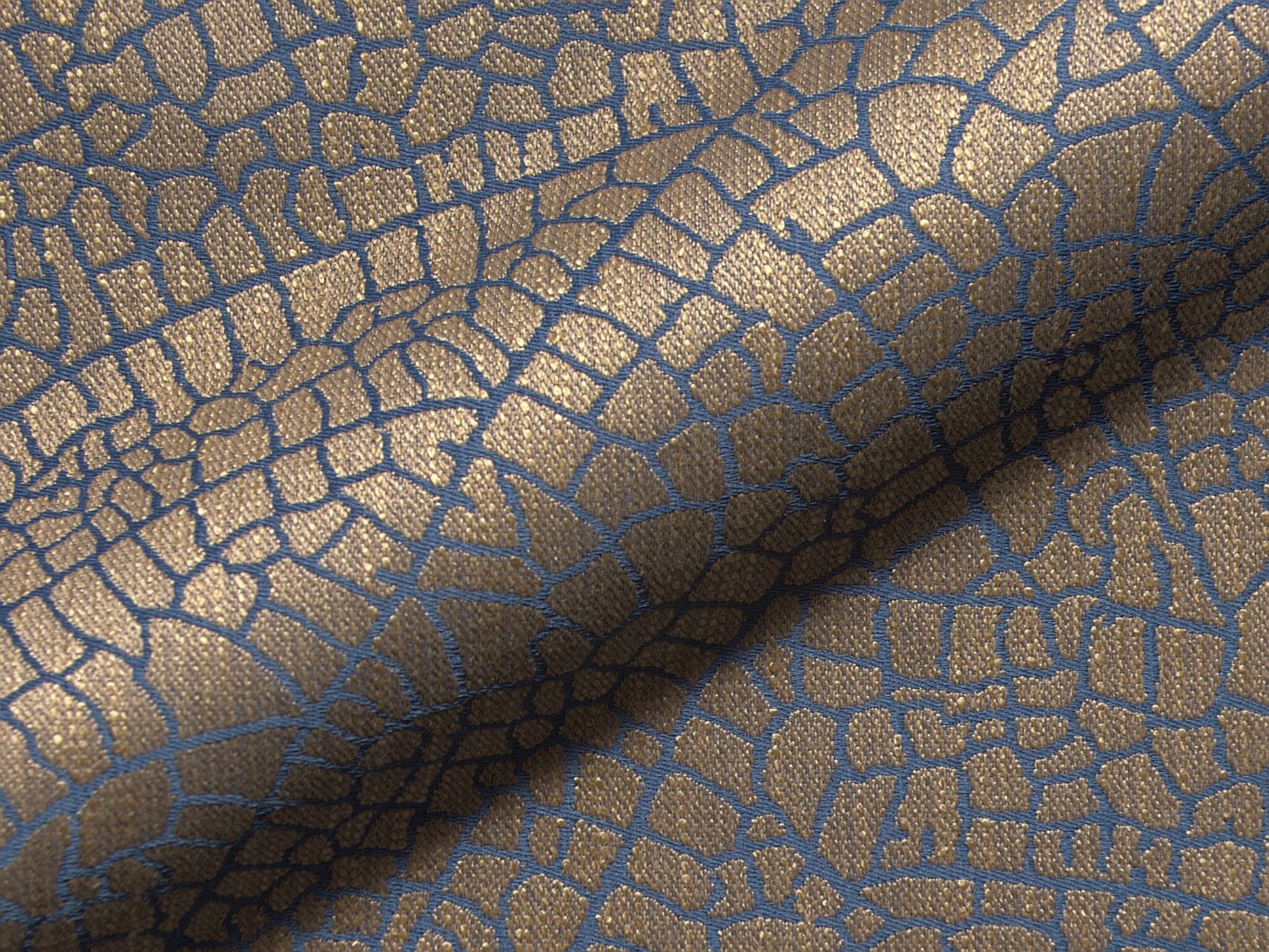 Manila Fr 418 Modern Gemusterter Polsterstoff Braun Blau Gemustert