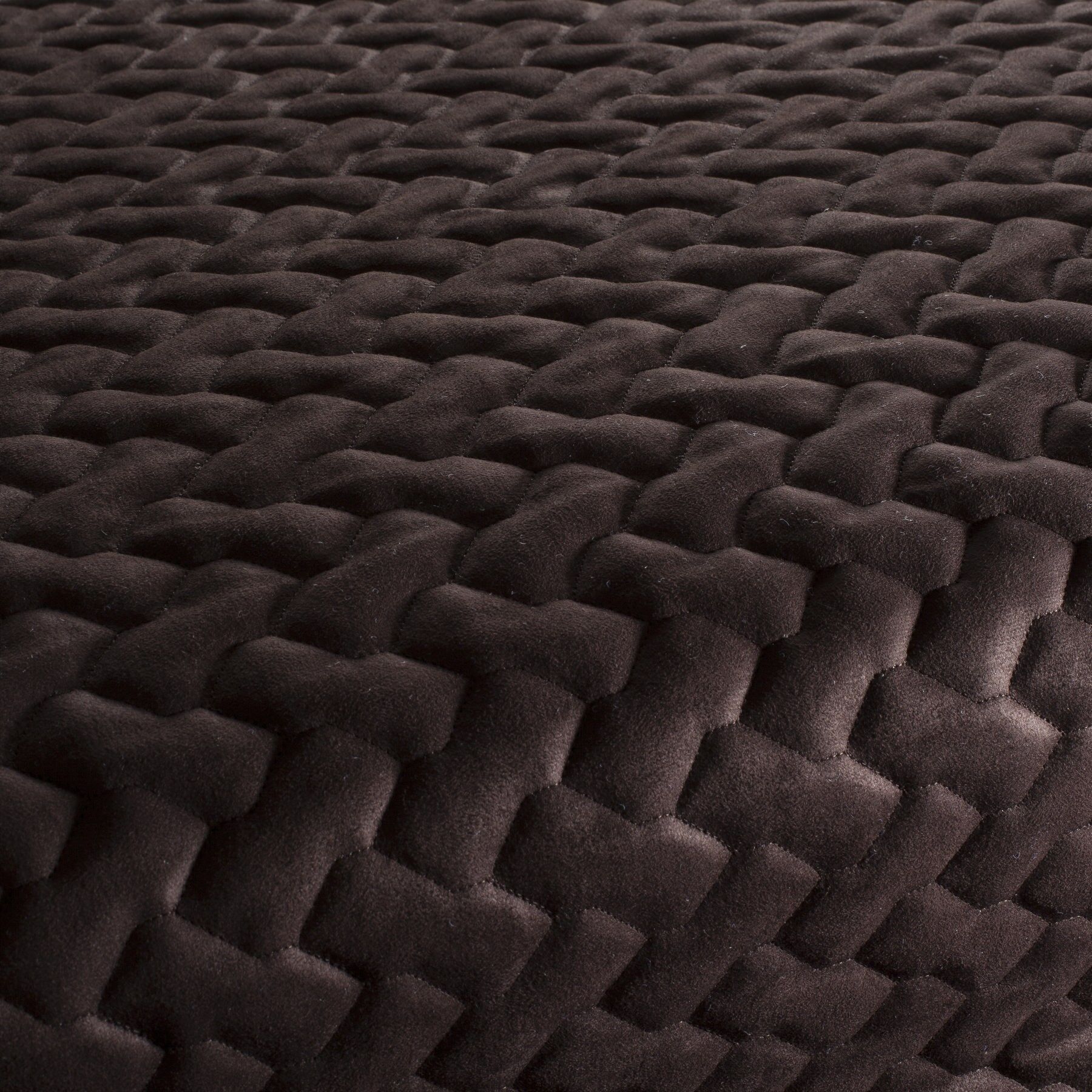 Ch3106 026 Super Trouper Microfaser Polsterstoff Bestickt Gemustert Braun