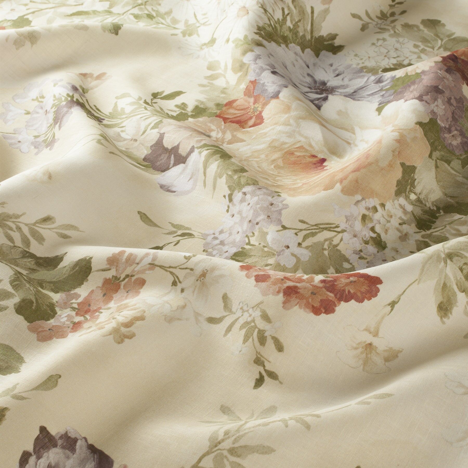 Ja8022 070 Montrose Jab Landhaus Leinen Vorhang Floral Gemustert