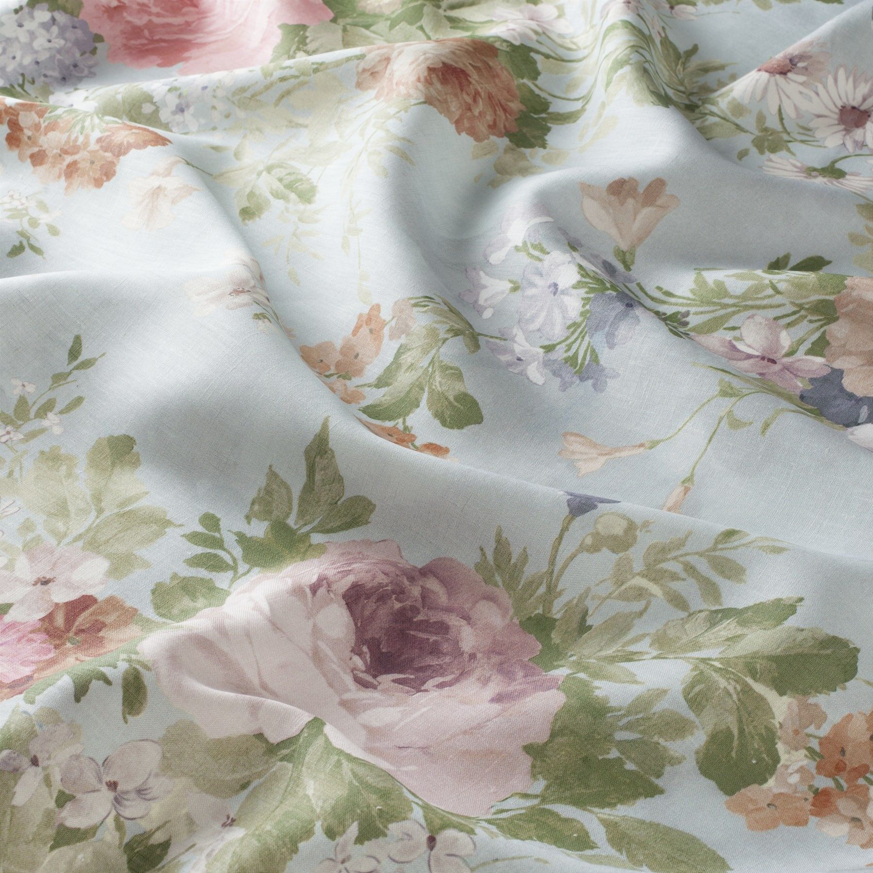 Ja8022 080 Montrose Jab Landhaus Leinen Vorhang Floral Gemustert