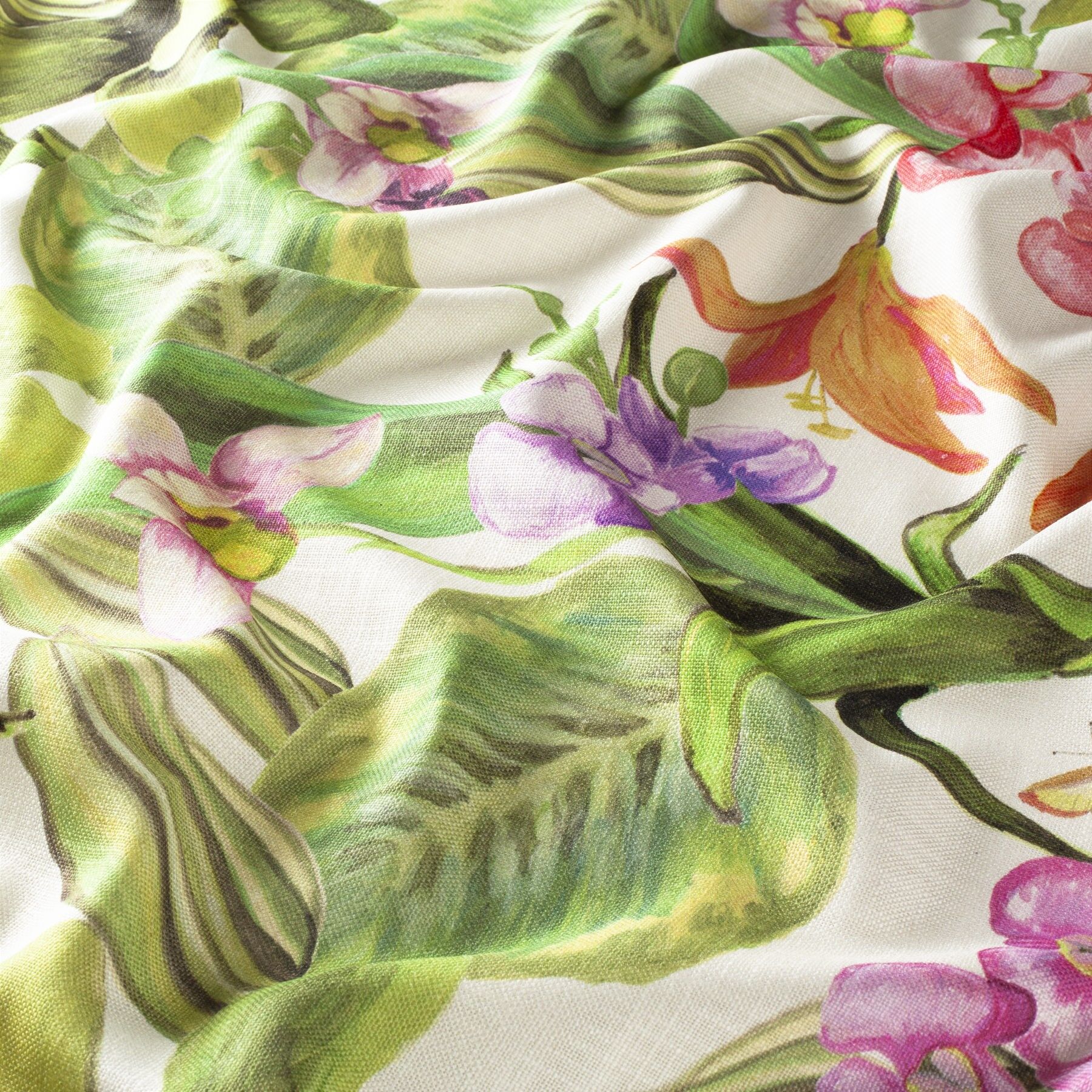 Ja8034 060 Orchid Modern Bedruckte Vorhaenge Floral Bunt