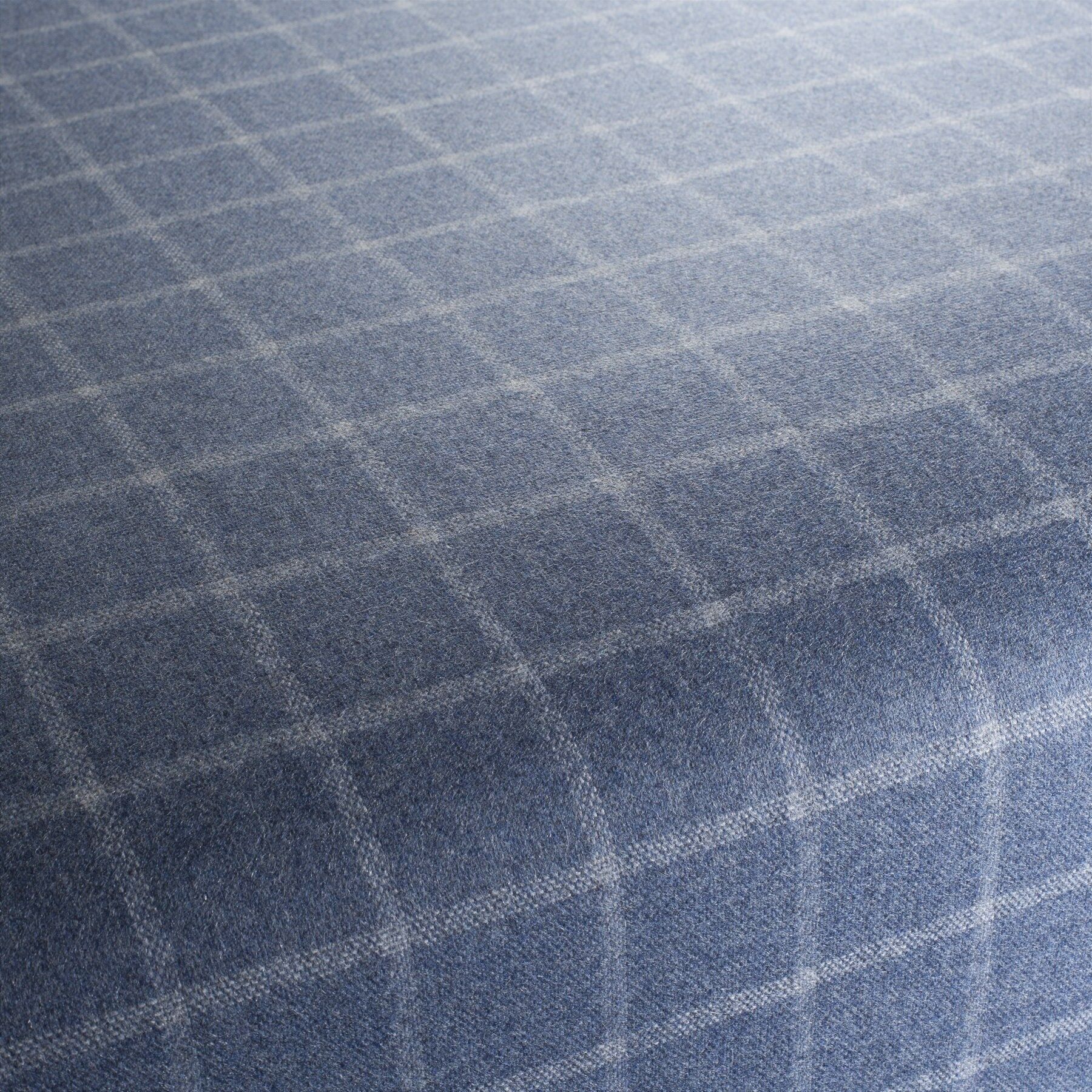 Ja2045 050 Lomond Jab Polsterstoffe Wolle Kariert Blau Weiss