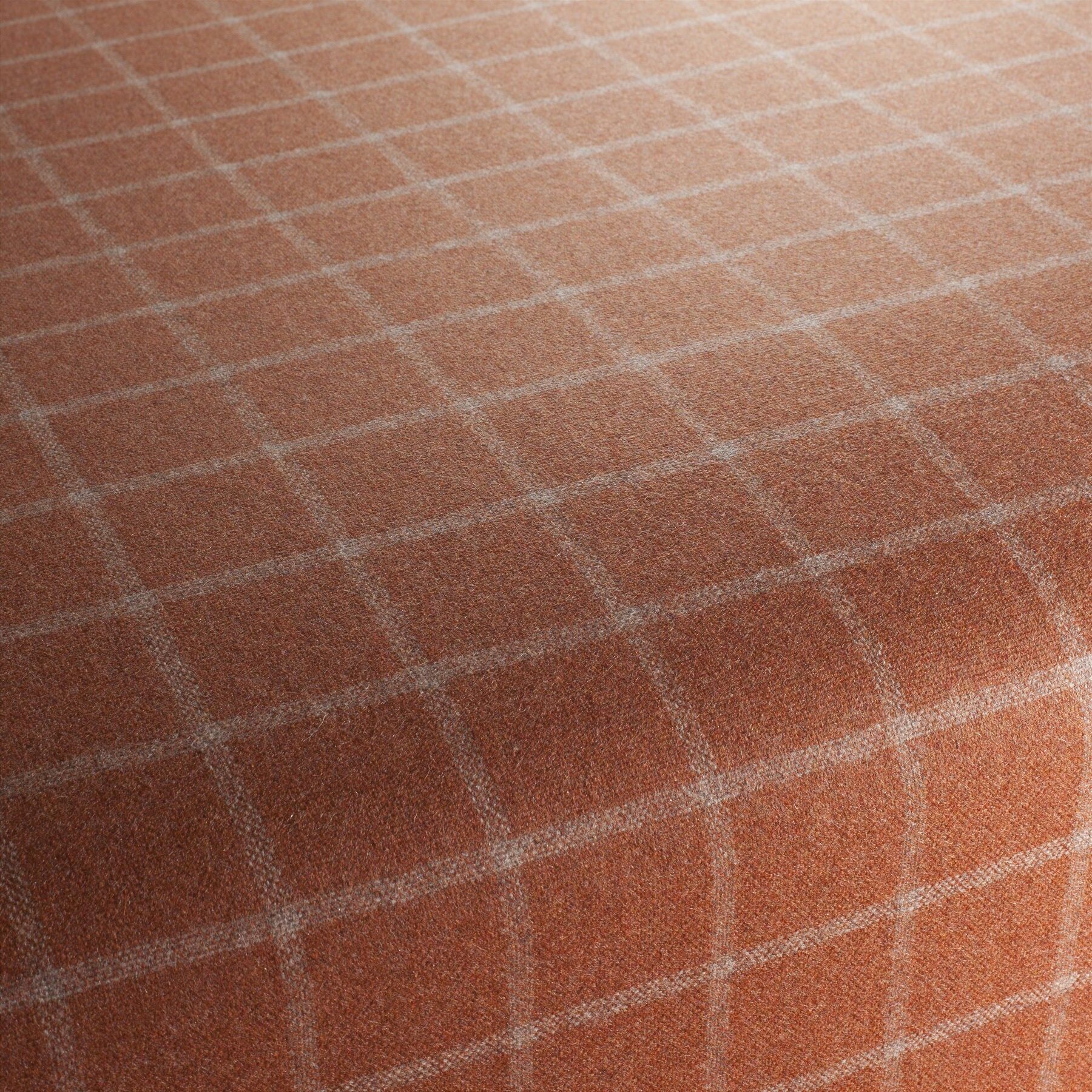 Ja2045 060 Lomond Jab Polsterstoffe Wolle Kariert Beige Orange
