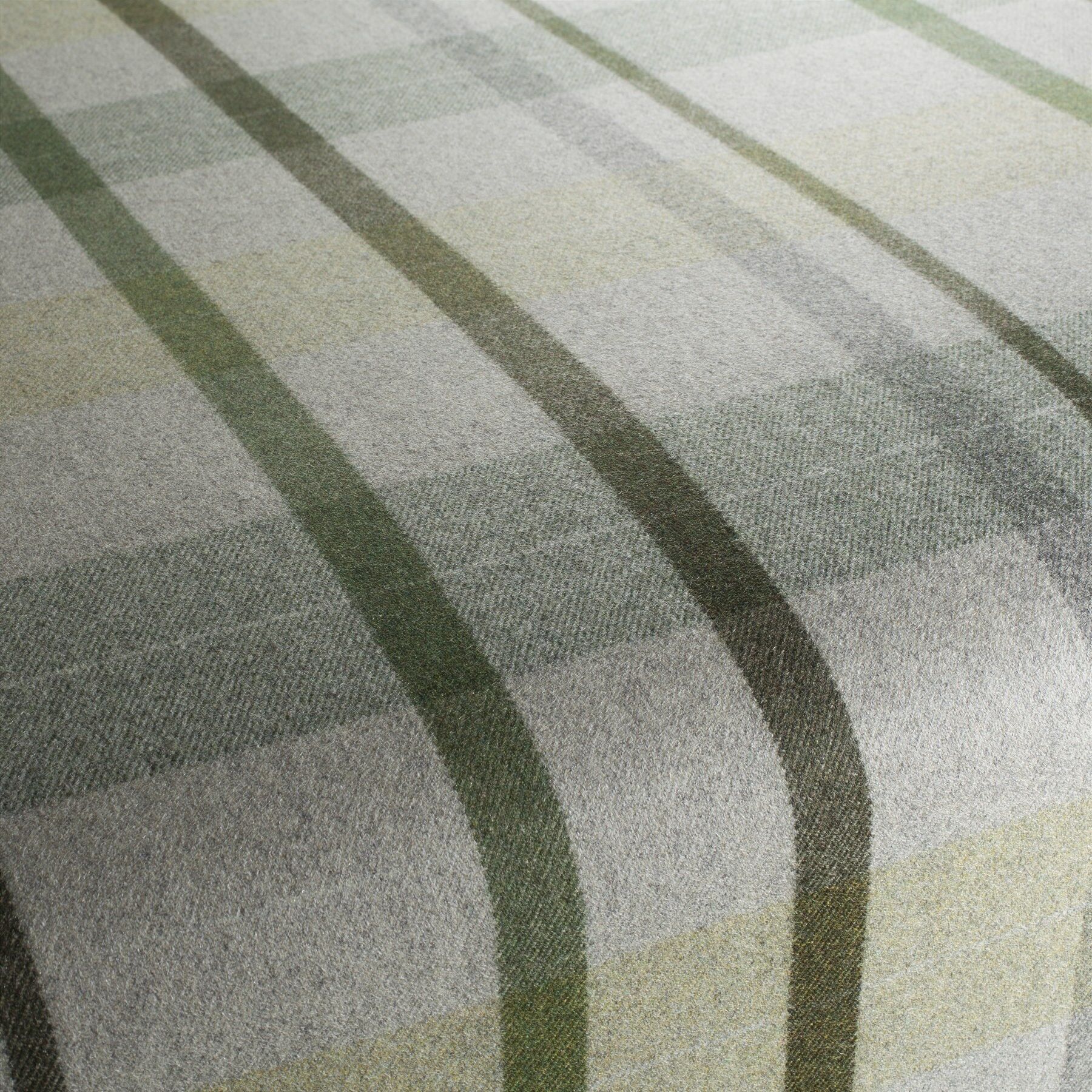 Ja2047 030 Edinburg Jab Polsterstoffe Wolle Kariert Gruen Gelb Grau