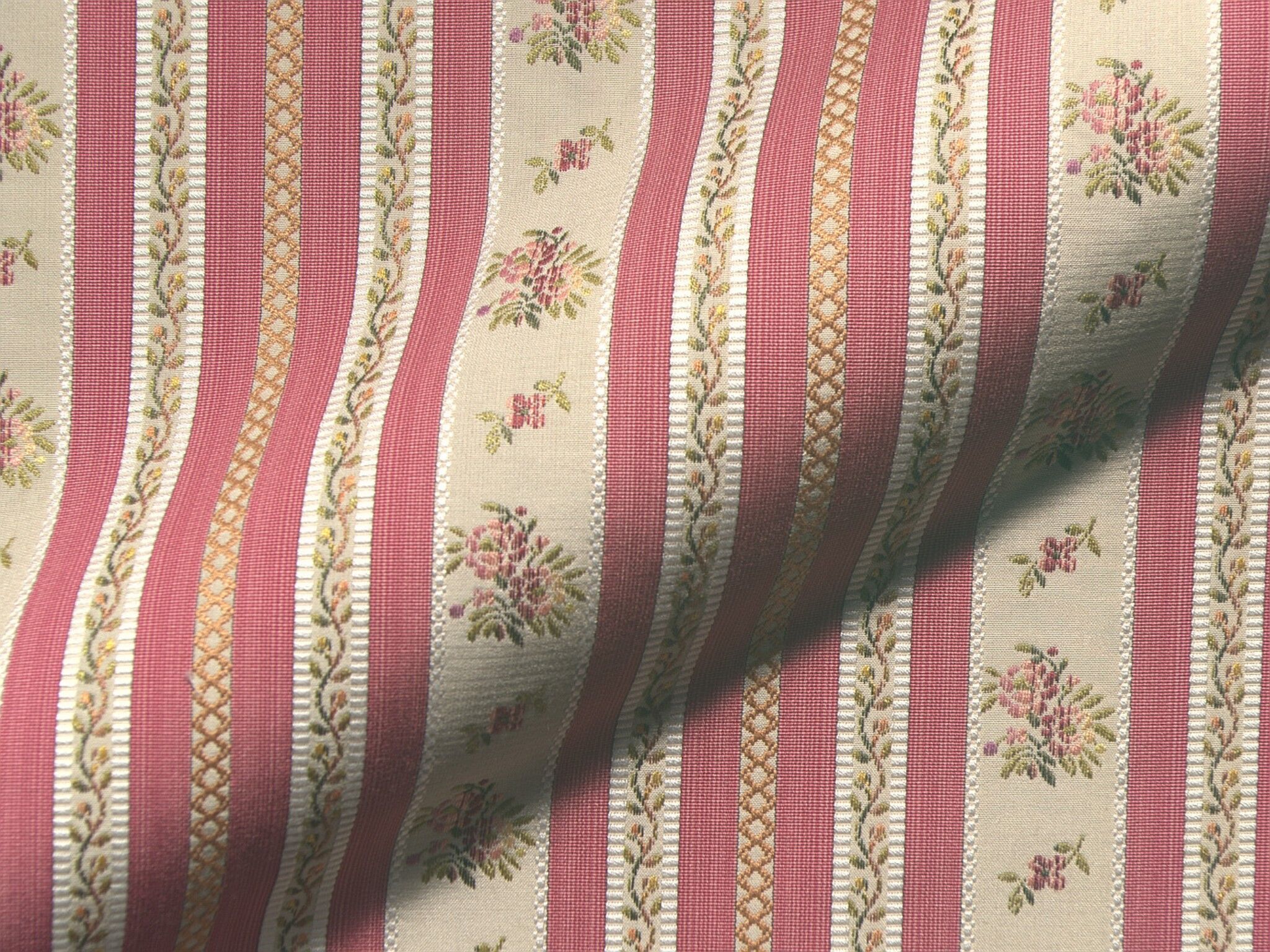 Schoenbrunn 7087 Biedermeier Moebelstoff Polsterstoff Gestreift Rosa