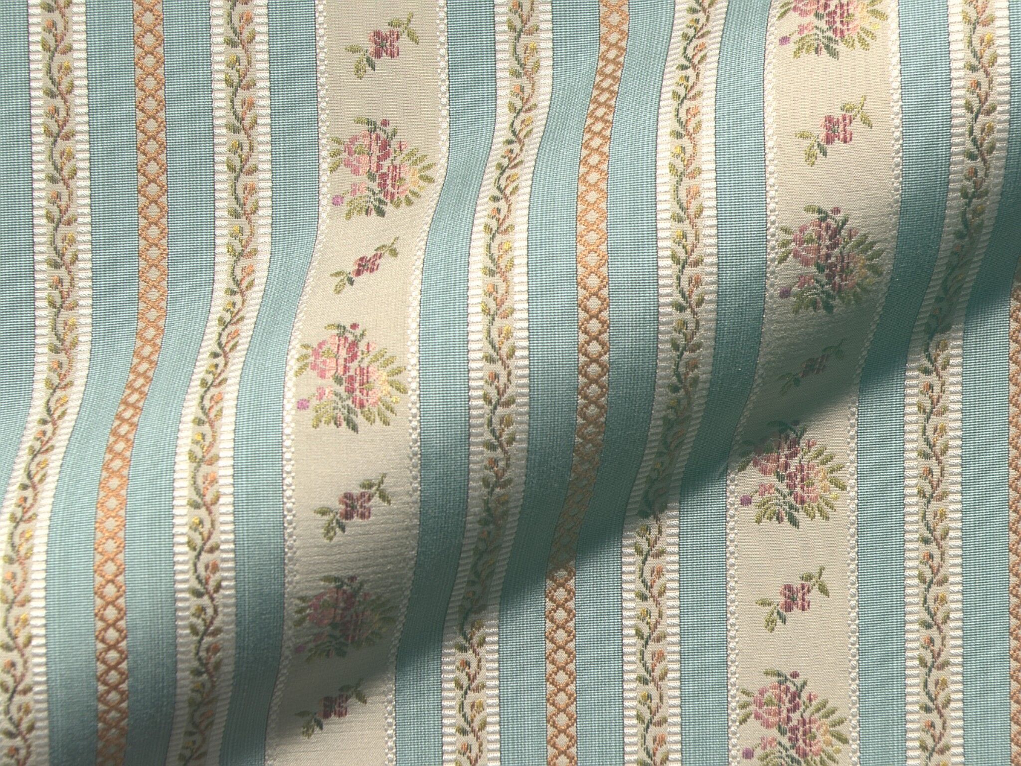 Schoenbrunn 7089 Biedermeier Moebelstoff Polsterstoff Gestreift Tuerkis Blau