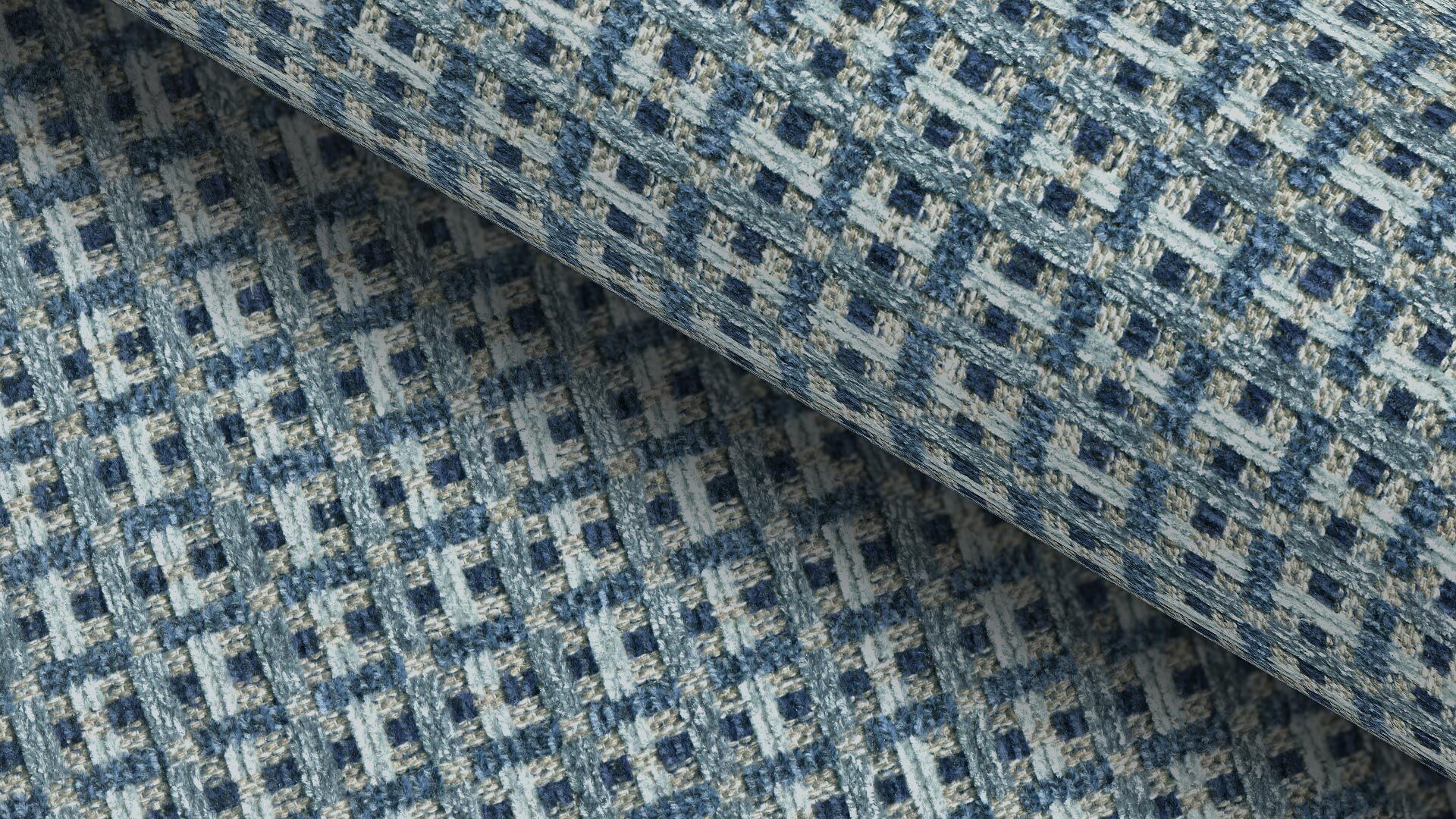 Möbelstoff Braga 313199 Karo Petrol