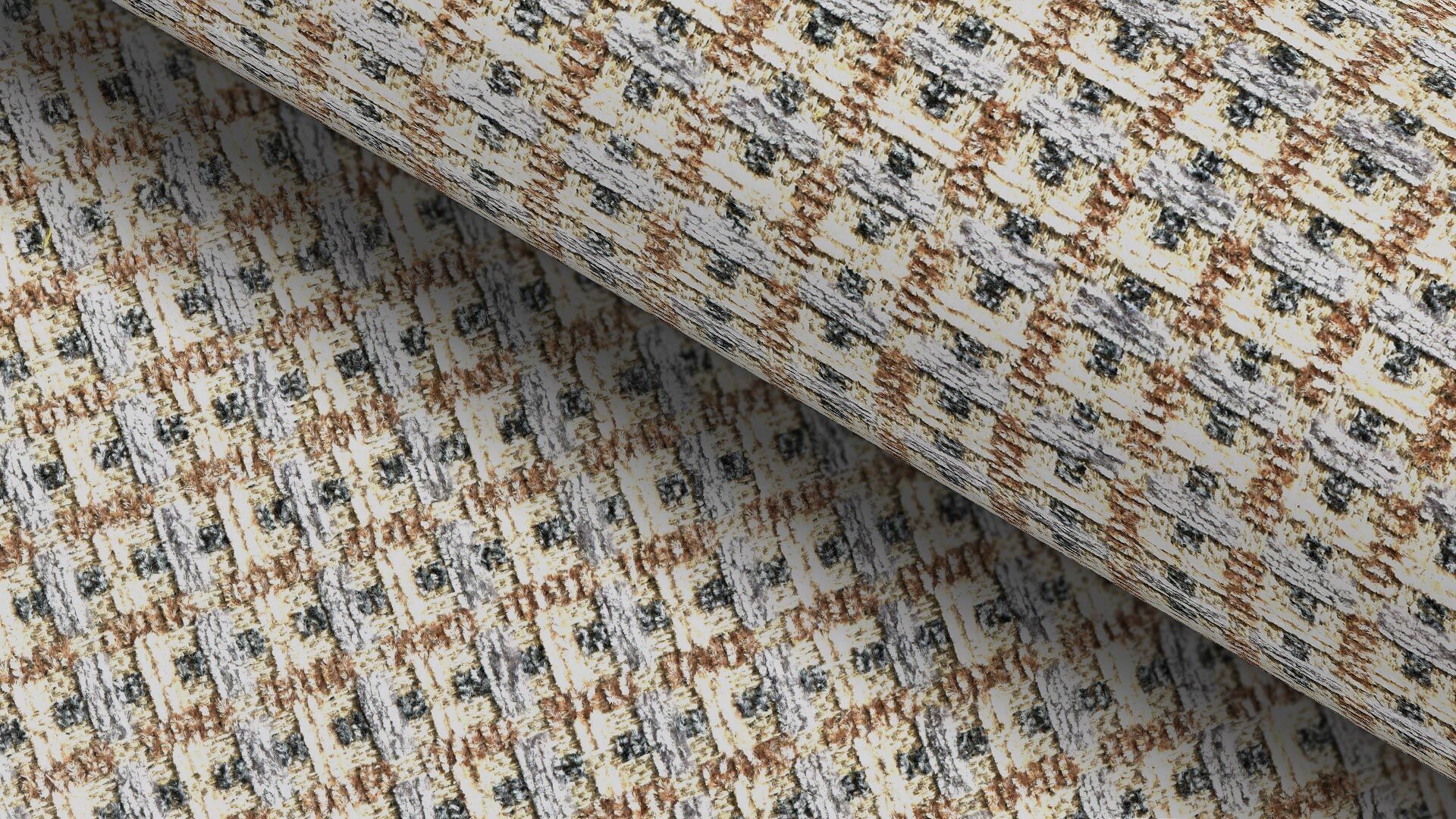 Möbelstoff Braga 313203 Karo Grau Braun Möbelstoff Braga 313203 Karo Grau Braun