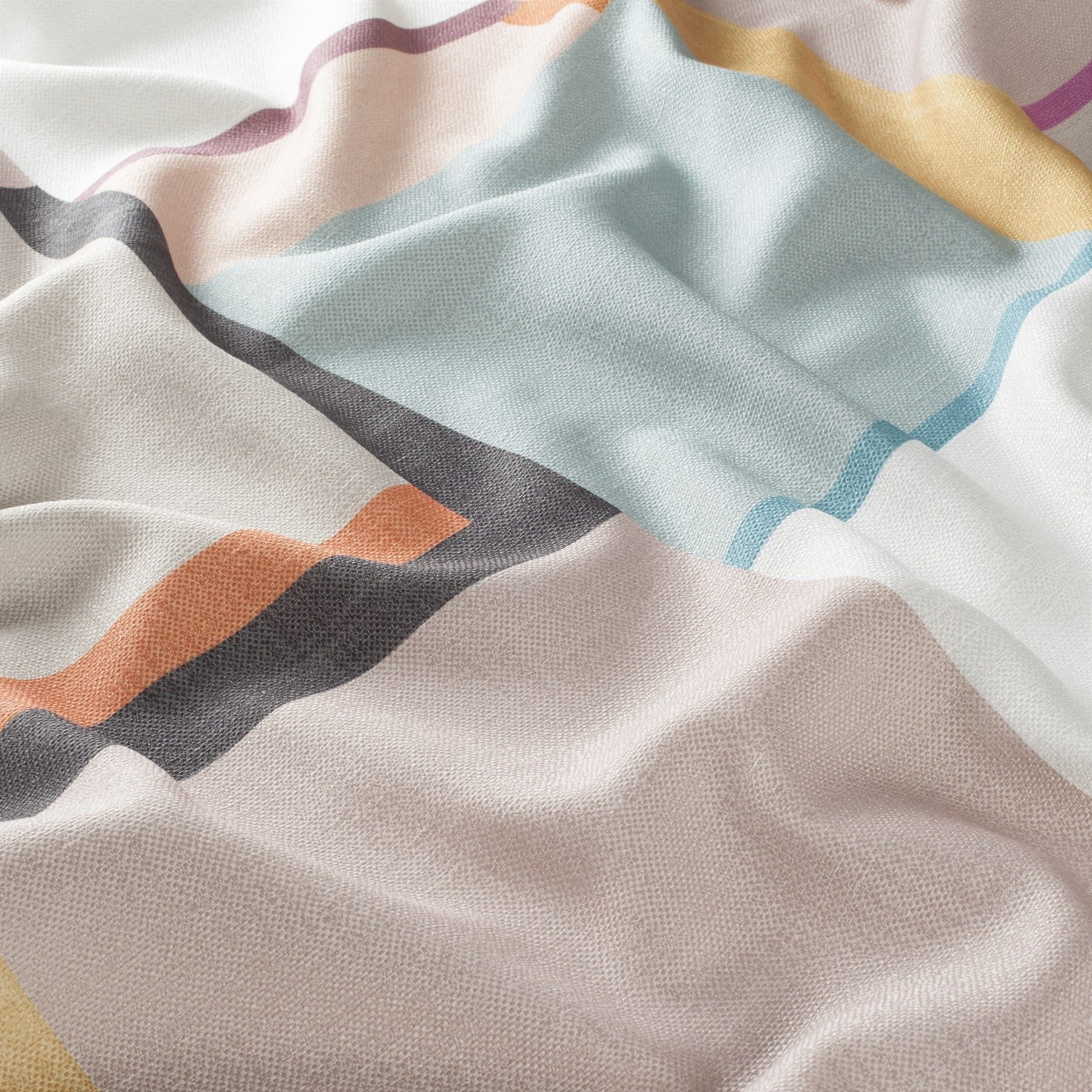 Ja8036 060 Squares Moderne Vorhangstoffe Jab Anstoetz Meterware Gemustert Beige Weiss Gruen Blau Rosa Orange Grau