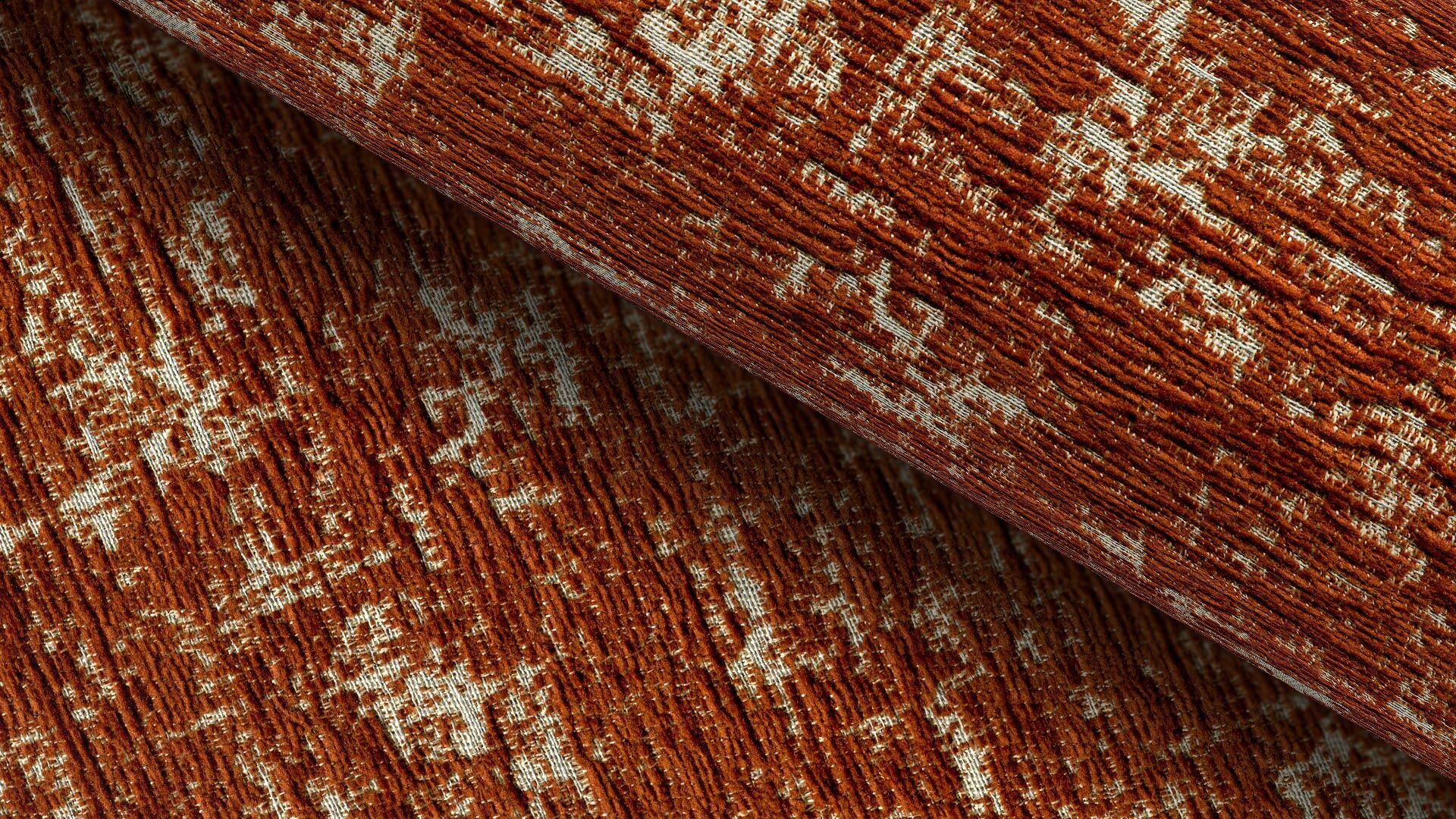 396014 Modena Nachhaltiger Chenille Polsterstoff Fleckschutz Kupfer