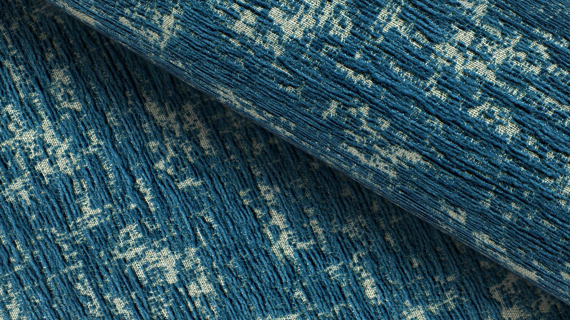 396021 Modena Nachhaltiger Chenille Polsterstoff Fleckschutz Tuerkis