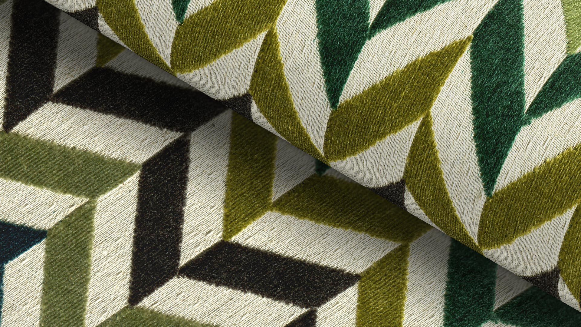 396034 Rimini 1 Nachaltiger Sonnhaus Polsterstoff Graphisch Gemuster Gruen