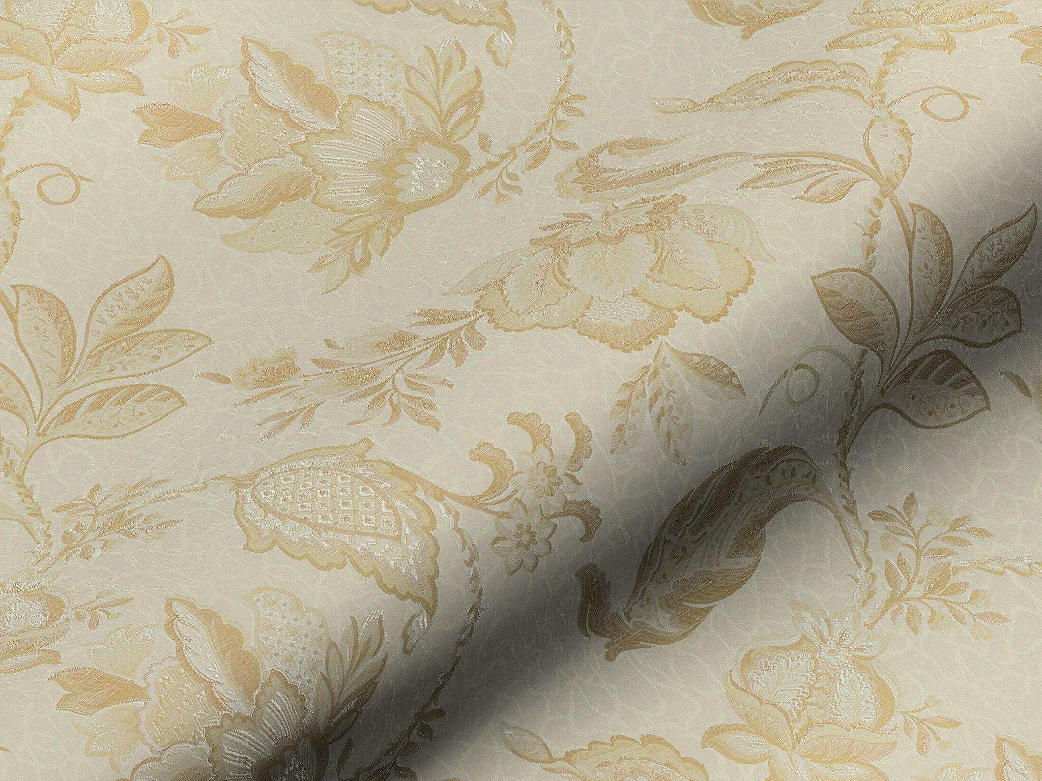 62774801 Antiker Polsterstoff Klassischer Bezugsstoff Blumen Floral Beige
