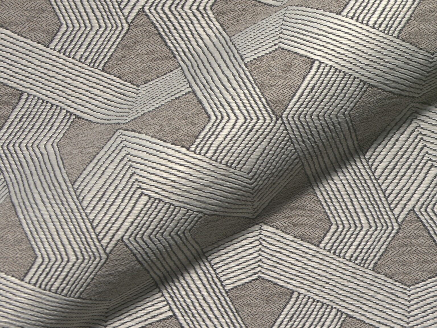 Kyoto 604 Q2 Hoepke Moebelbezugsstoff Gemustert Beige Weiss