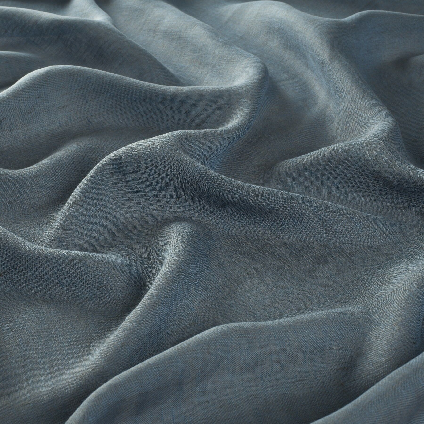 Ch2451 051 Sutton House Gardinenstoff Leinen Meterware Blau