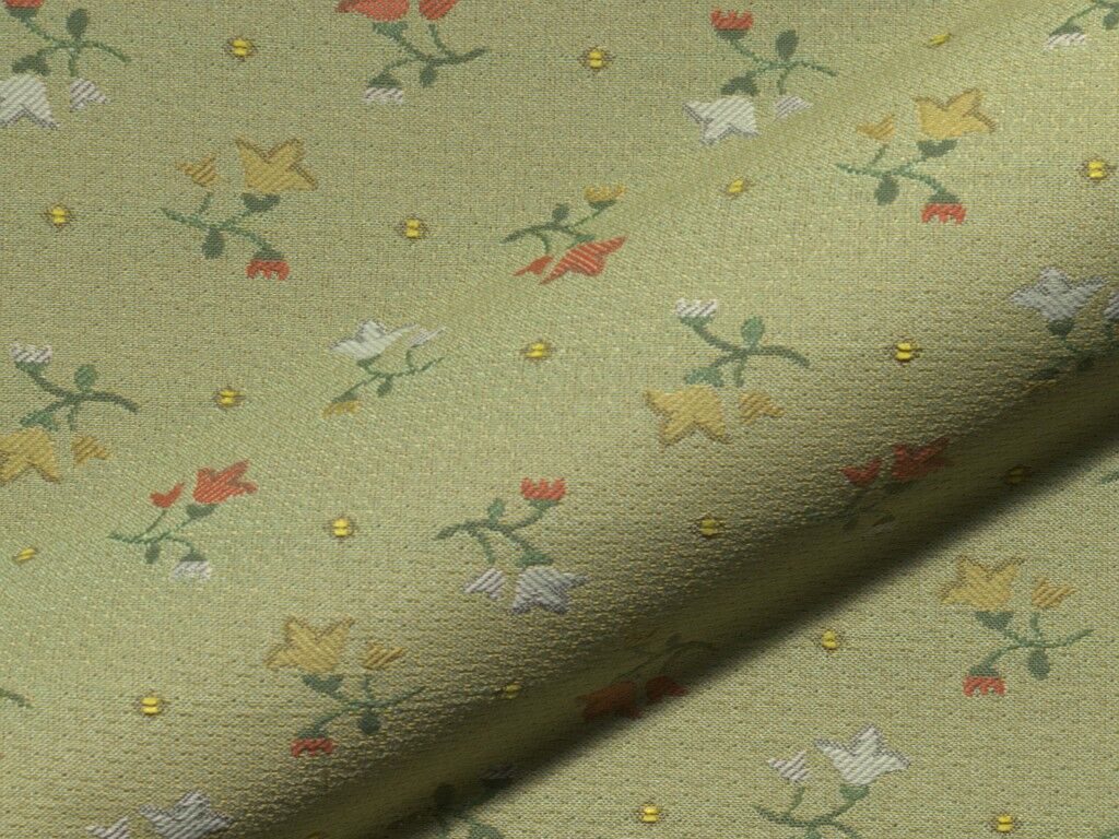 Foscari 143 Hoepke Polsterstoff Meterware Landhausstil Mit Blumenmuster Gruen