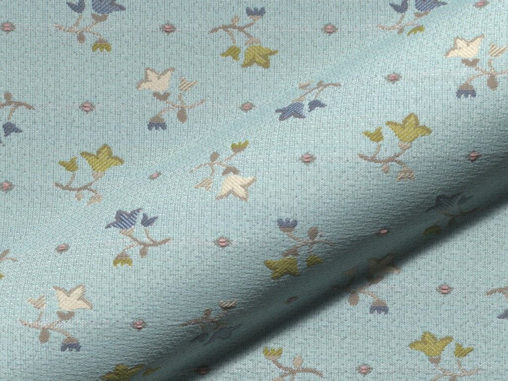 Foscari 145 Hoepke Polsterstoff Meterware Landhausstil Mit Blumenmuster Blau