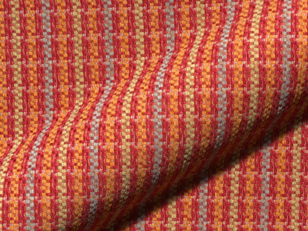 Ravello 114 Hoepke Polsterstoff Meterware Landhausstil Gestreift Rot