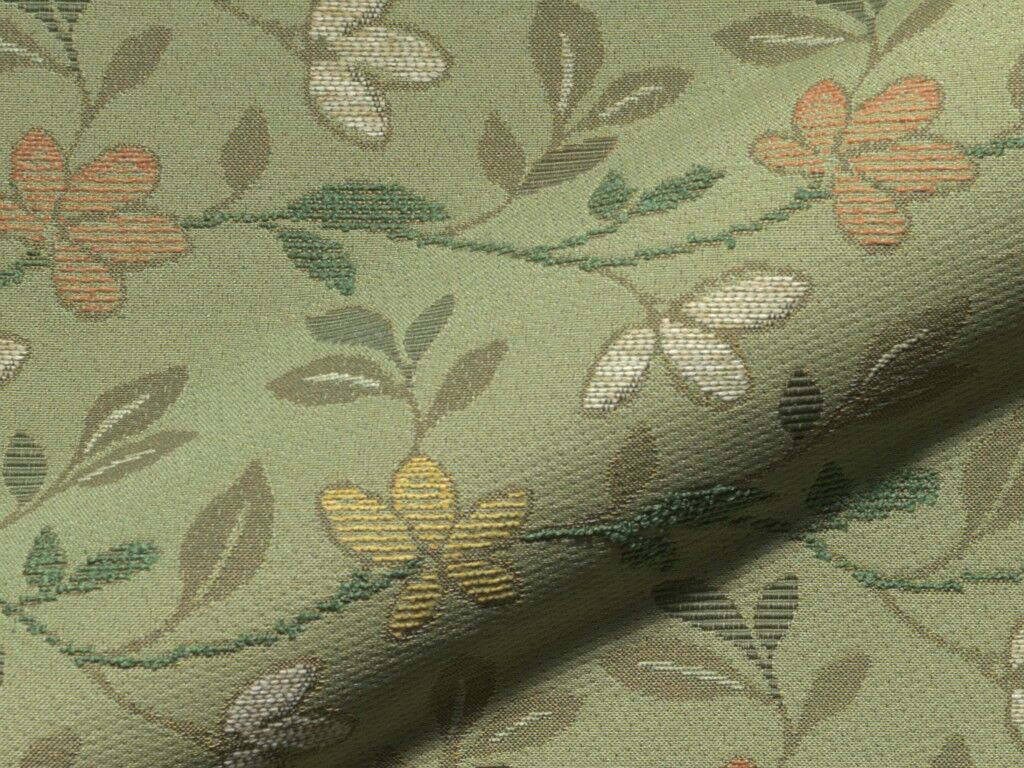 Vineta 173 Hoepke Polsterstoff Meterware Landhausstil Mit Blumenmuster Gruen