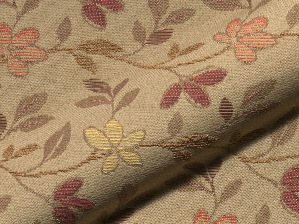 Vineta 177 Hoepke Polsterstoff Meterware Landhausstil Mit Blumenmuster Braun