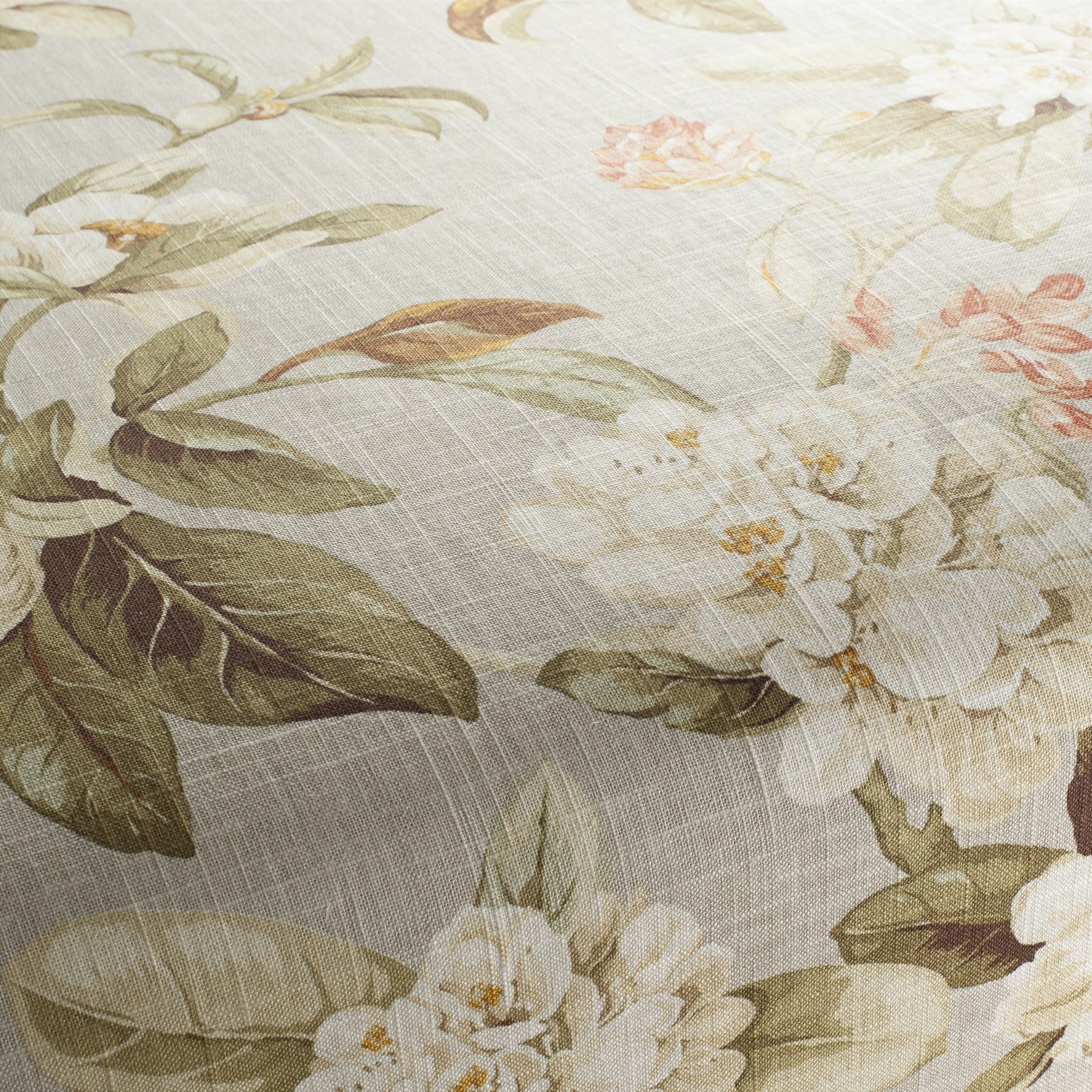 1 5054 070 Tunbridge Jab Vorhangstoff Meterware Mit Blumenmuster Beige