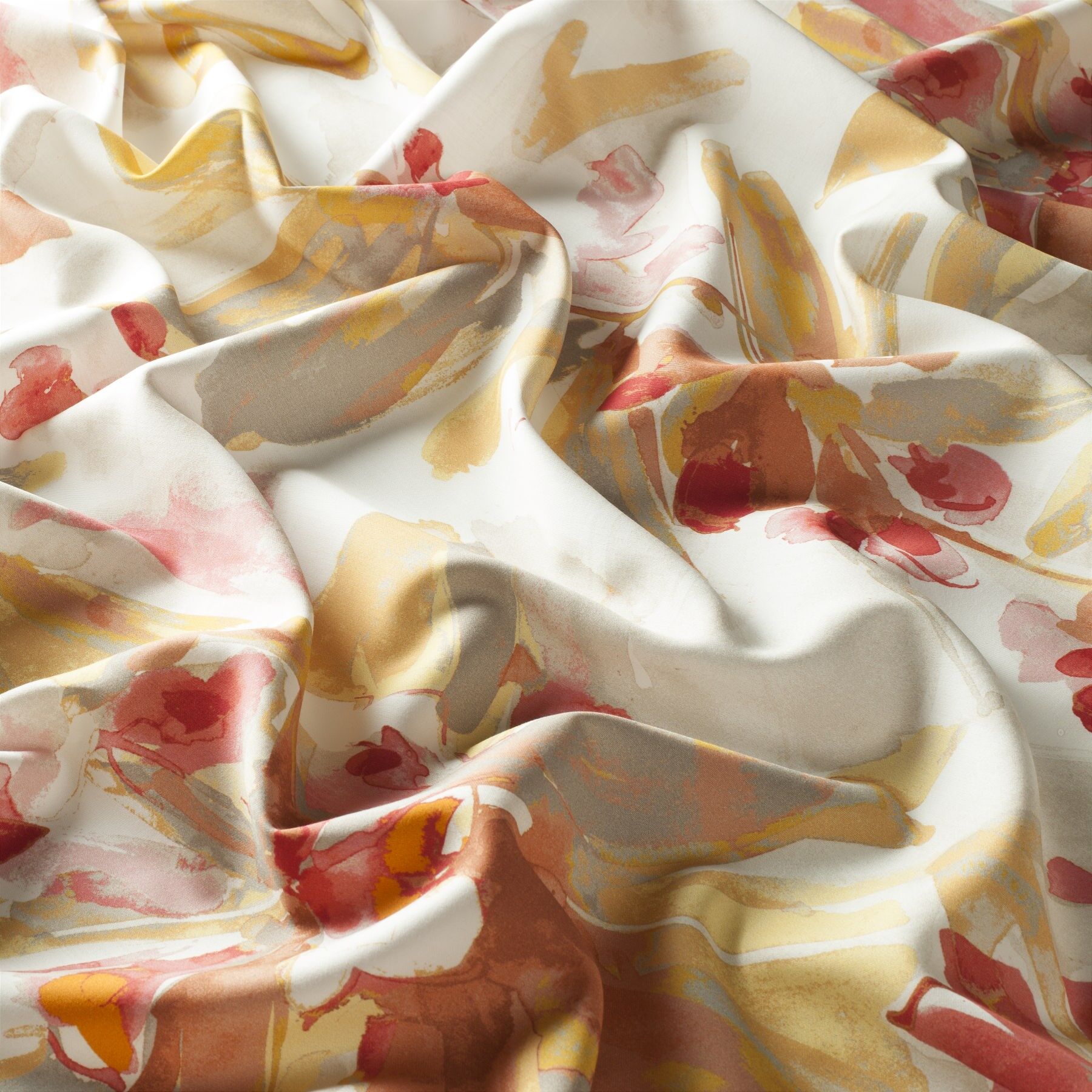 1 8804 060 Paradise Jab Vorhangstoff Meterware Mit Blumenmuster Orange