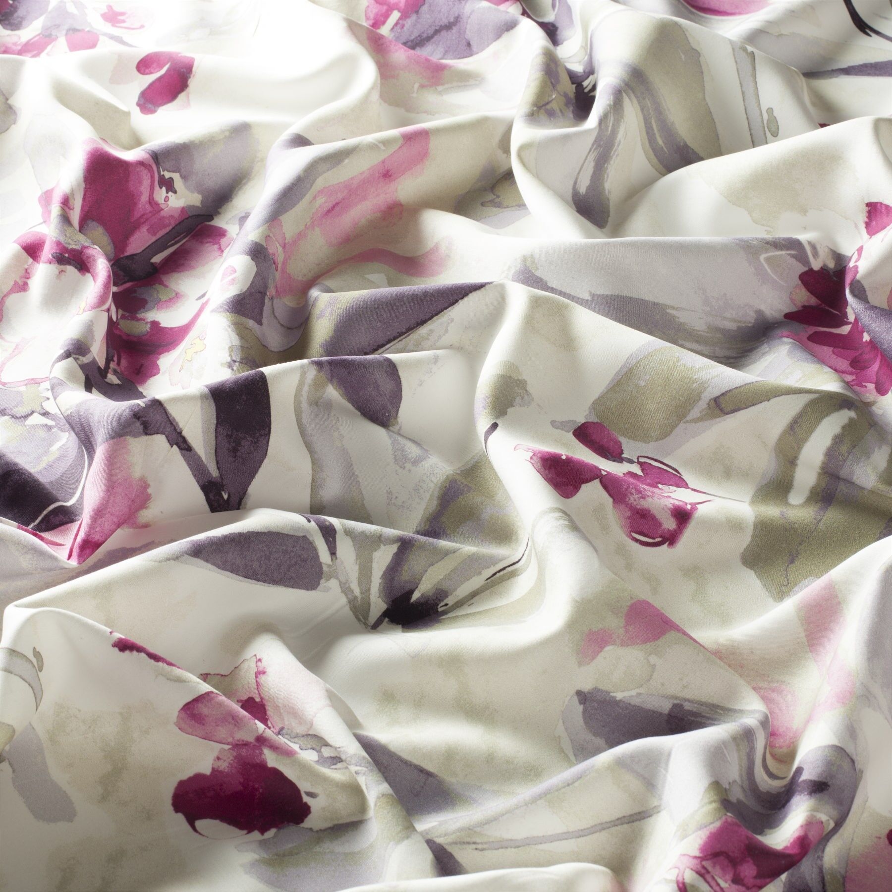 1 8804 080 Paradise Jab Vorhangstoff Meterware Mit Blumenmuster Weiss Pink