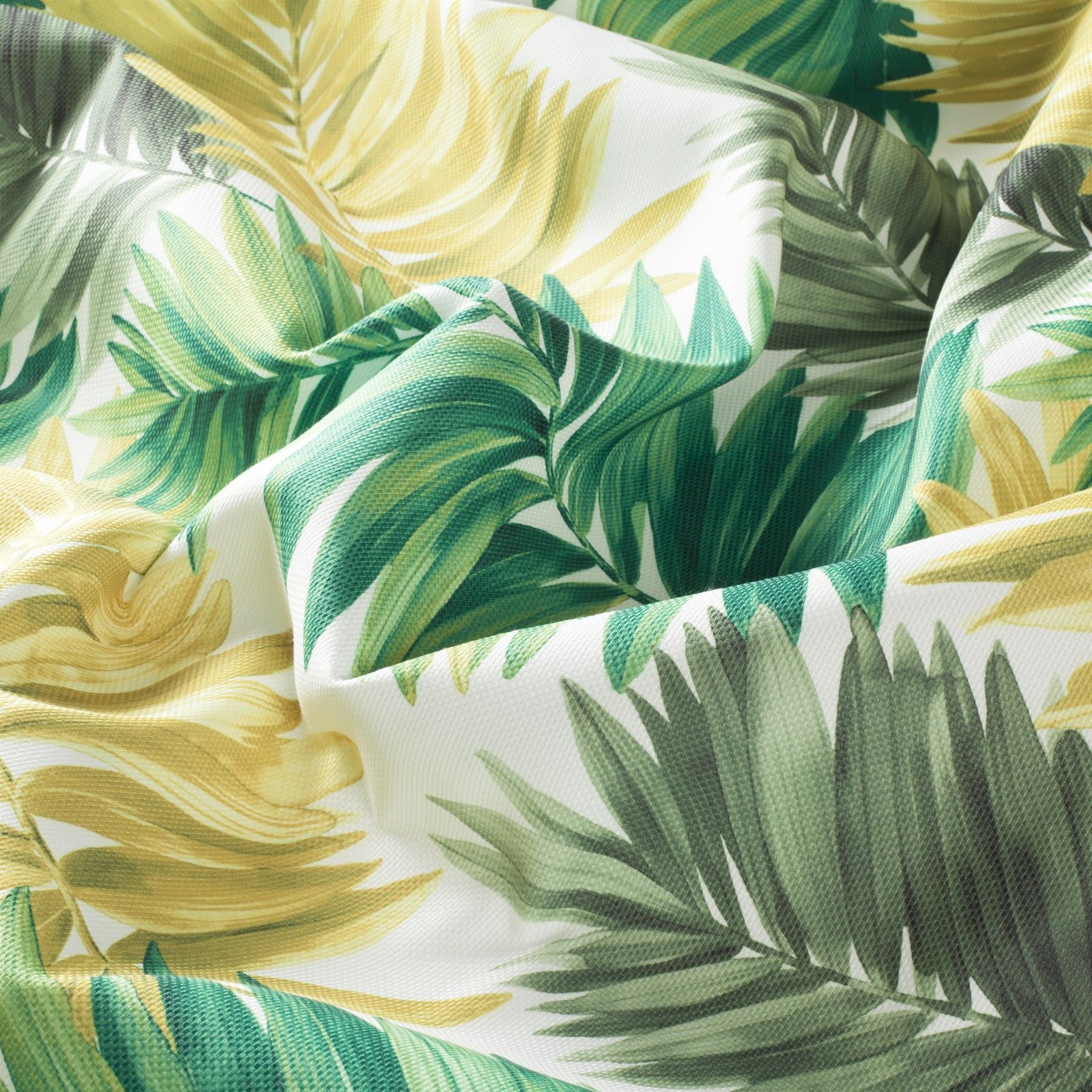 1 8883 030 Palmizio Jab Vorhangstoff Meterware Gemustert Gruen Gelb