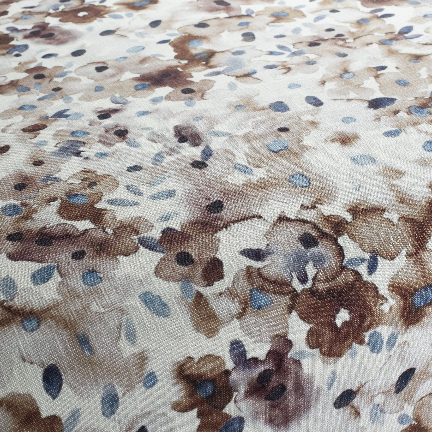 1 8945 020 Ibiza Jab Vorhangstoff Meterware Mit Blumenmuster Braun