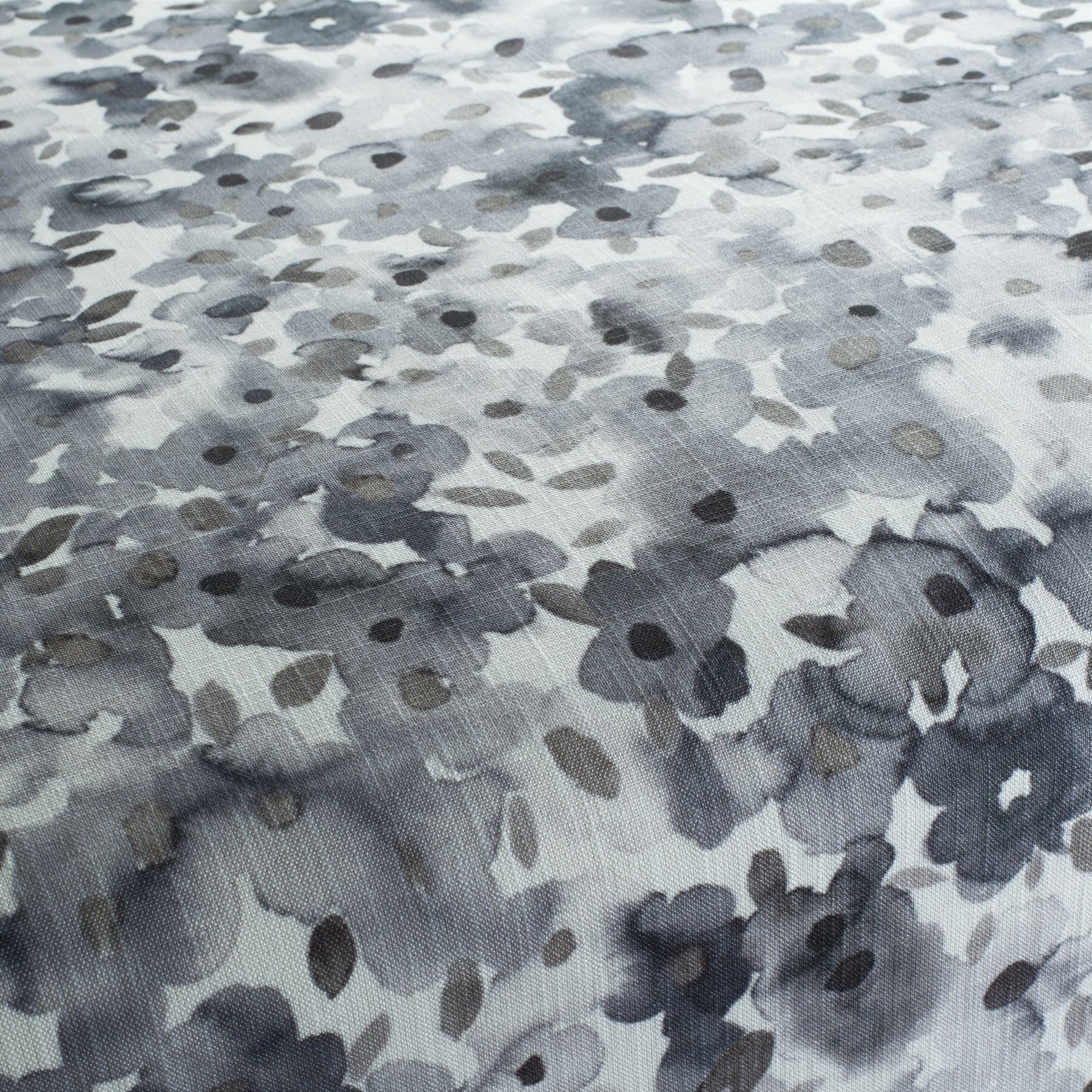 1 8945 091 Ibiza Jab Vorhangstoff Meterware Mit Blumenmuster Blau Grau