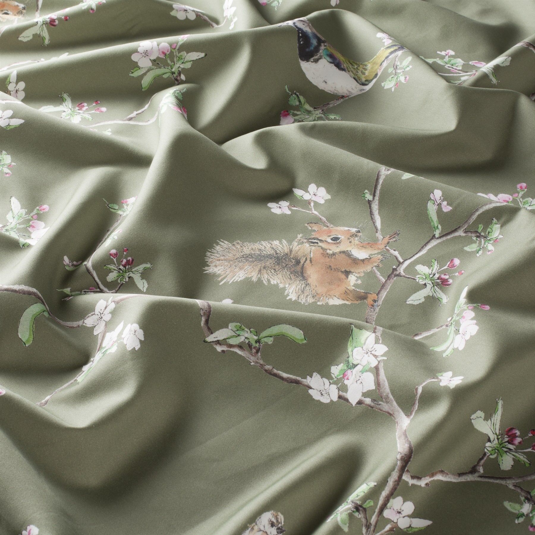 1 8952 030 Treetop Jab Vorhangstoff Meterware Gemustert Gruen