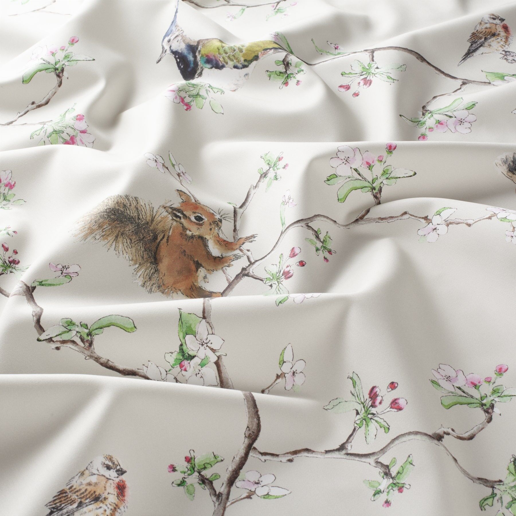 1 8952 071 Treetop Jab Vorhangstoff Meterware Gemustert Creme Weiss