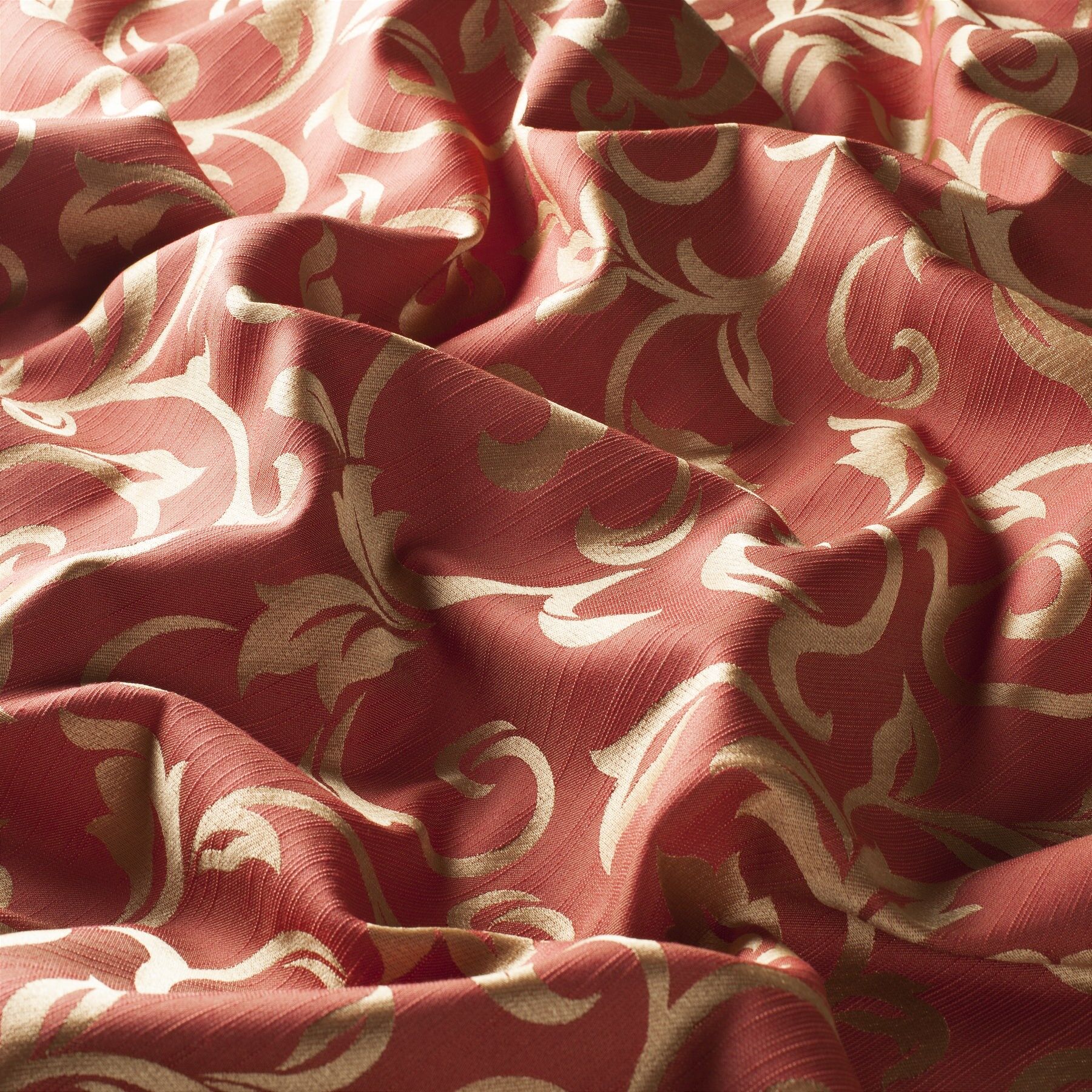 8 1782 010 Danielle Jab Vorhangstoff Meterware Gemustert Rot Gold