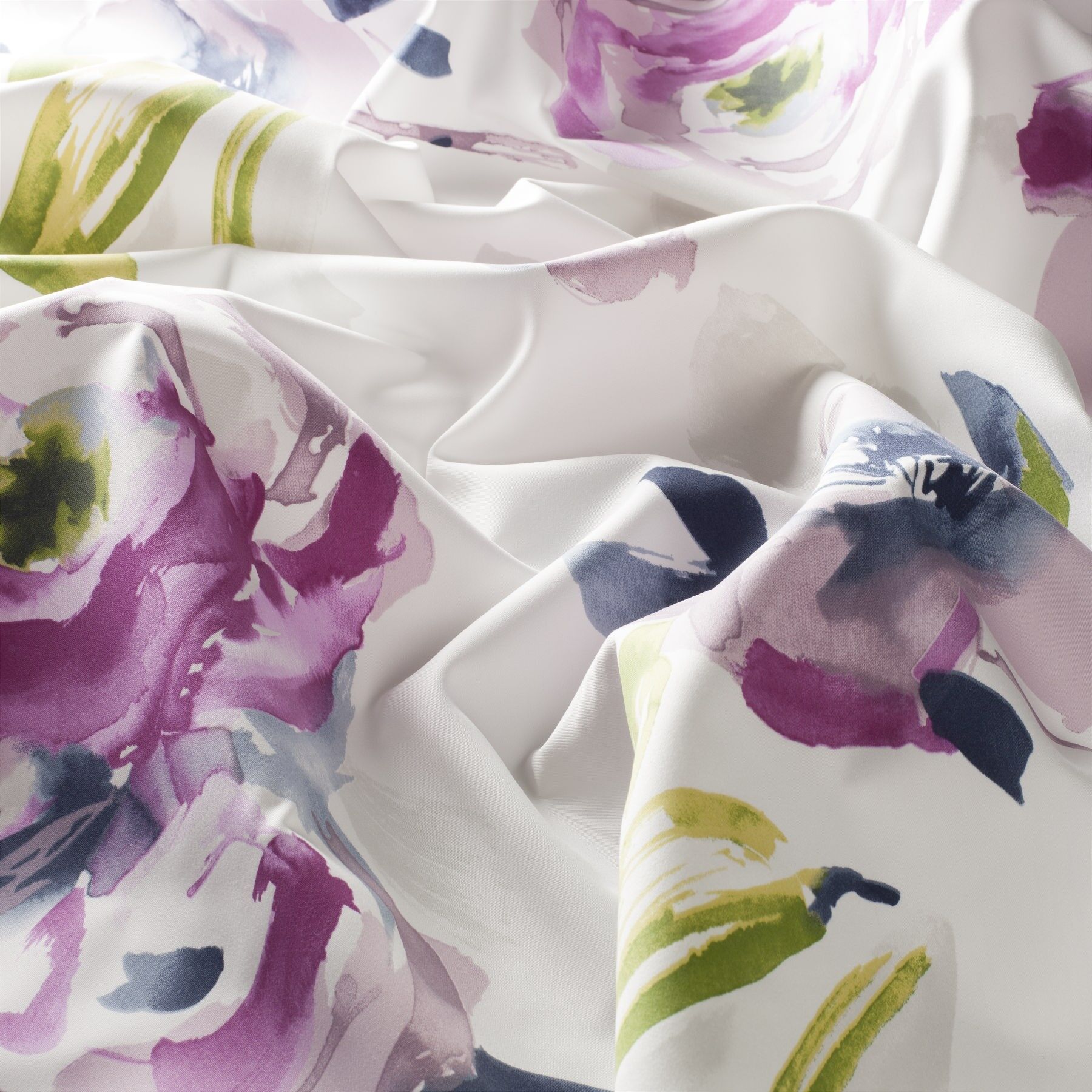 8 1793 080 Bella Jab Vorhangstoff Meterware Mit Blumenmuster Lila