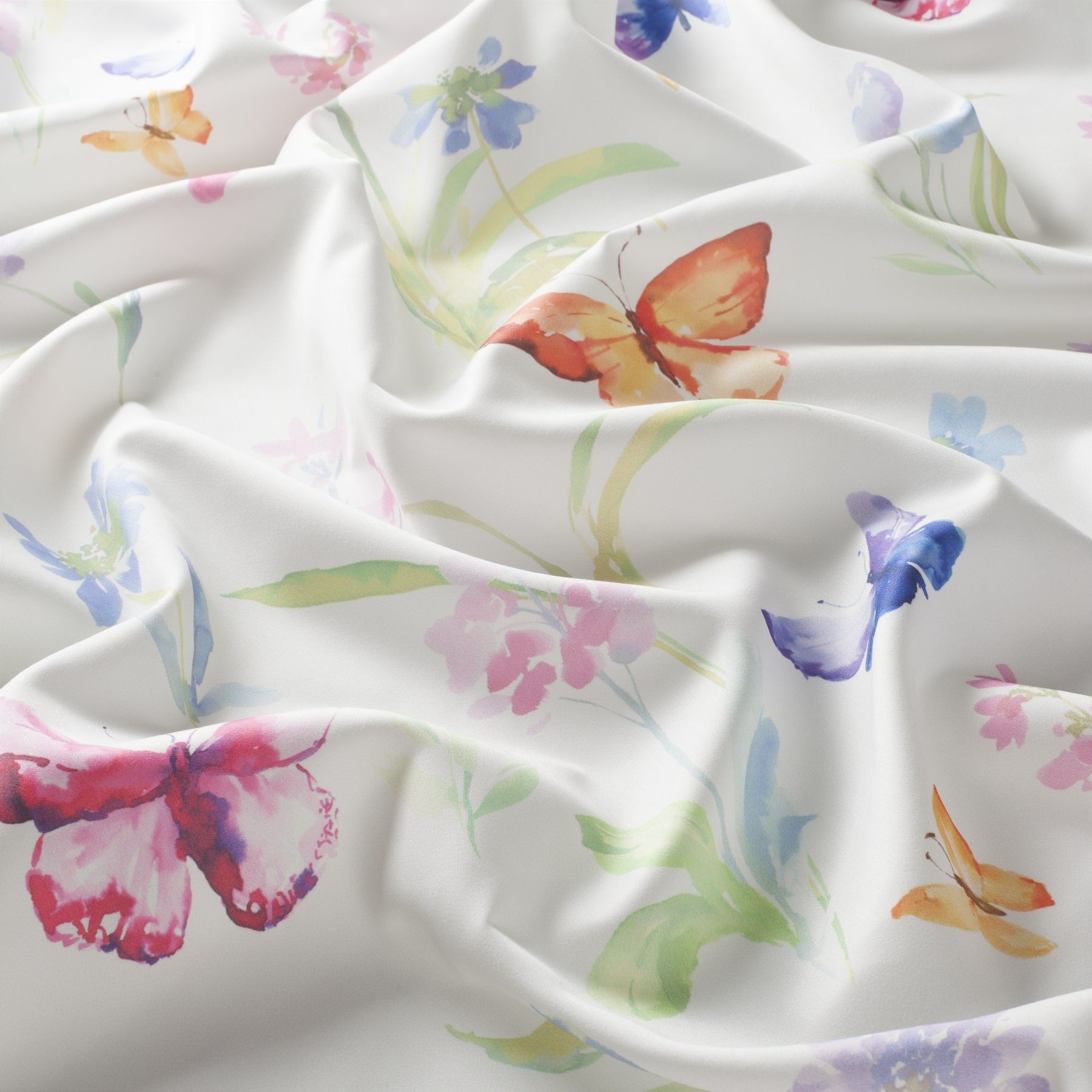 8 1861 050 April Jab Vorhangstoff Meterware Mit Blumenmuster Weiss Bunt