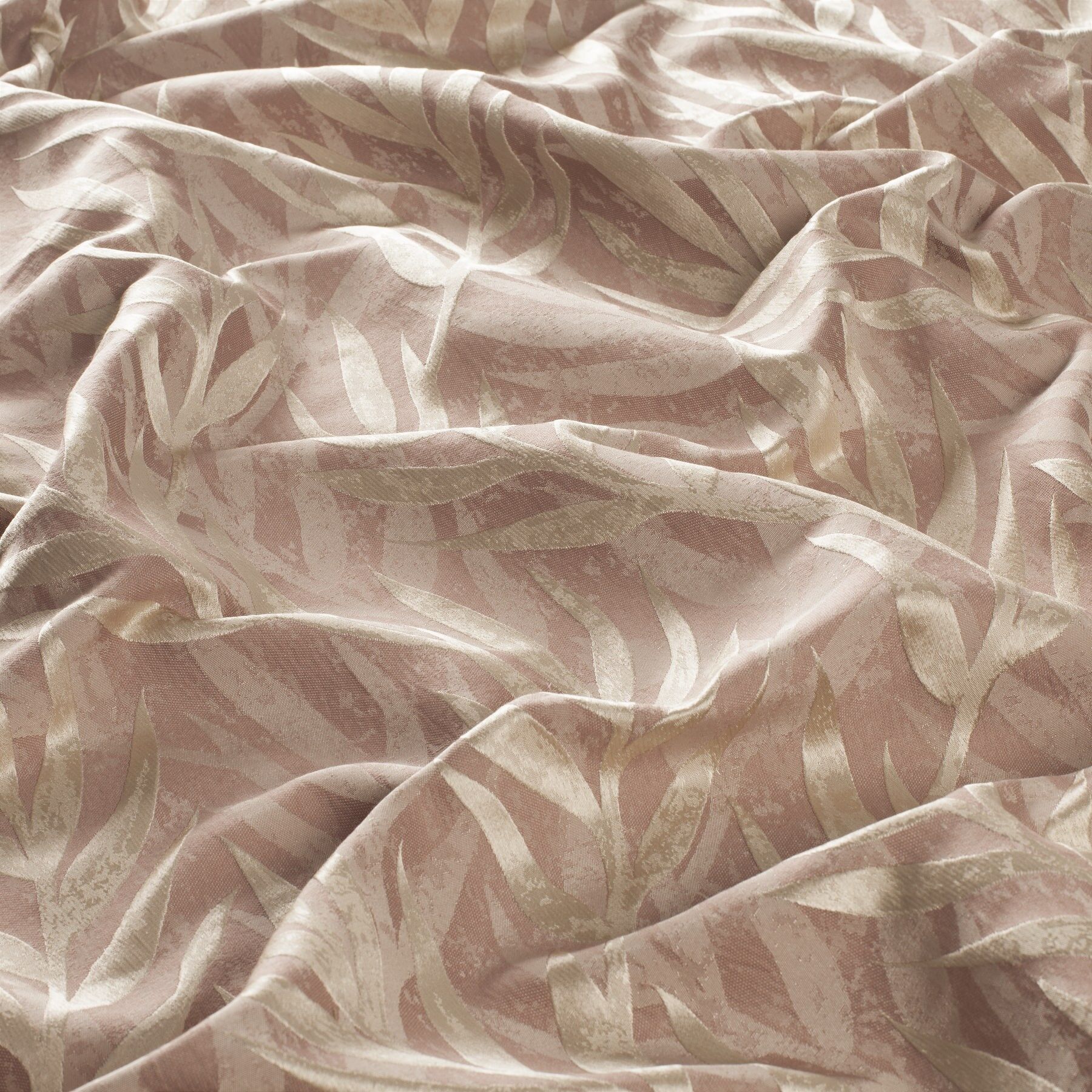 8 1870 010 Amica Jab Vorhangstoff Meterware Gemustert Rosa Beige