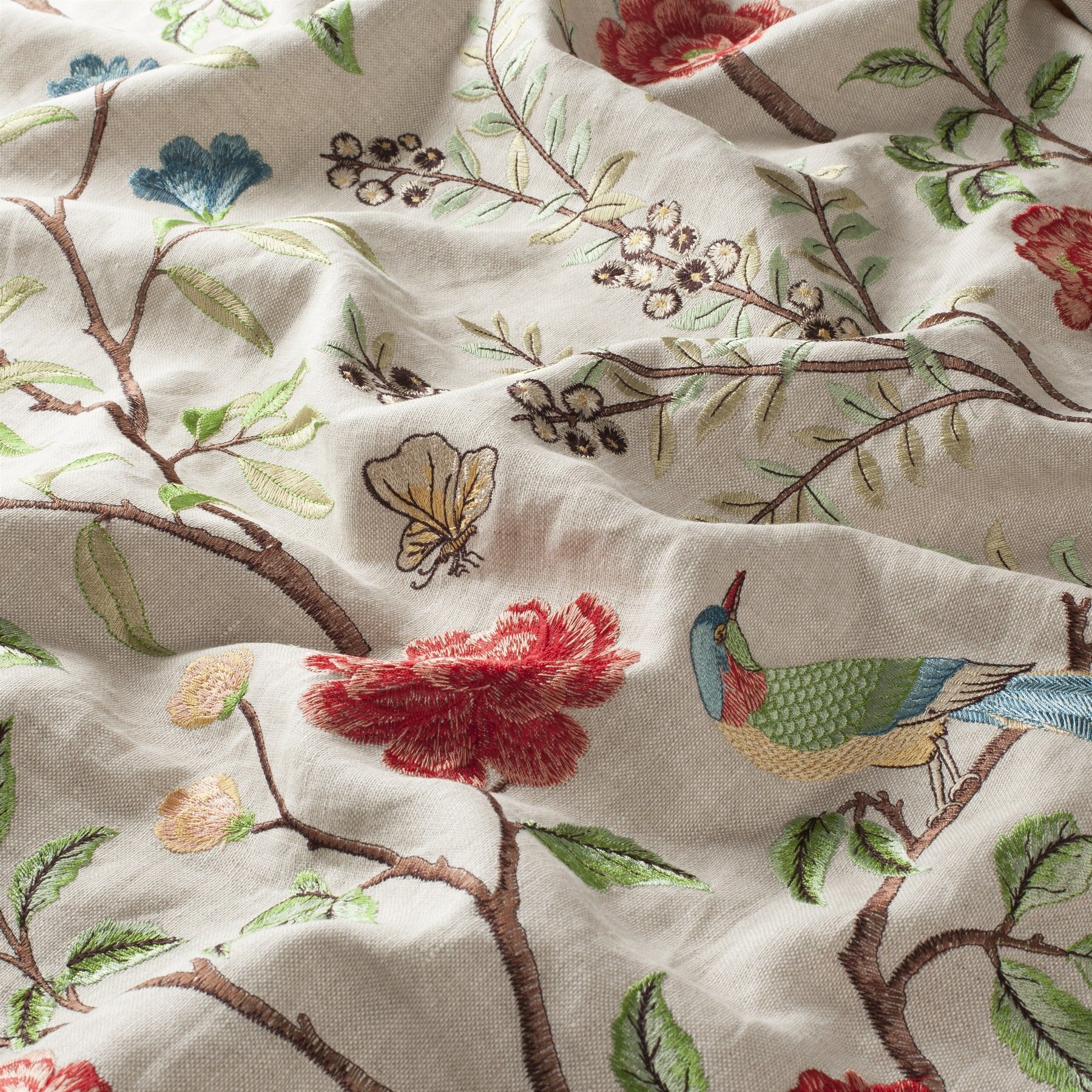 9 7824 070 Somerset Jab Vorhangstoff Meterware Mit Blumenmuster Beige