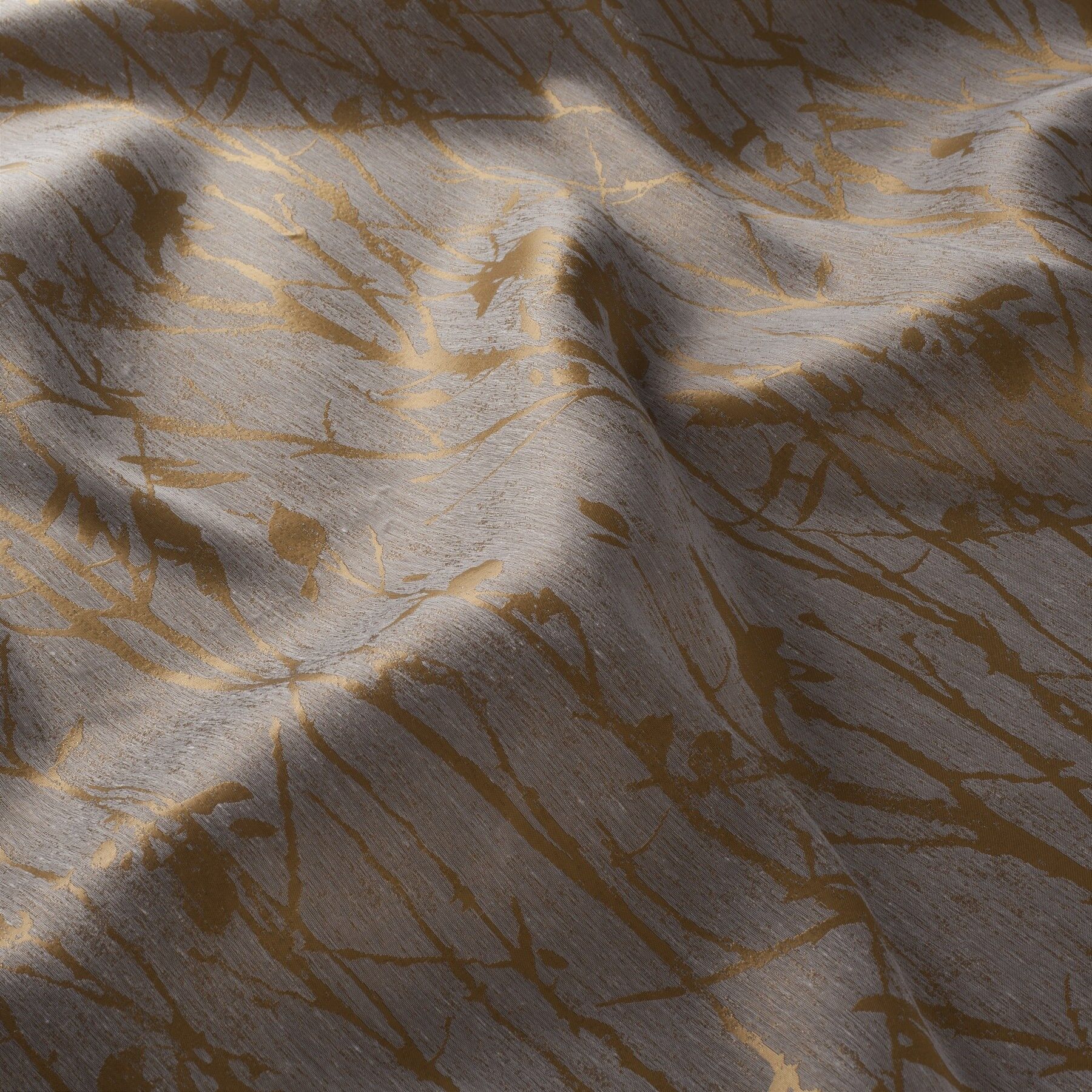 9 7926 060 Arctic Flower Jab Vorhangstoff Meterware Gemustert Braun Gold