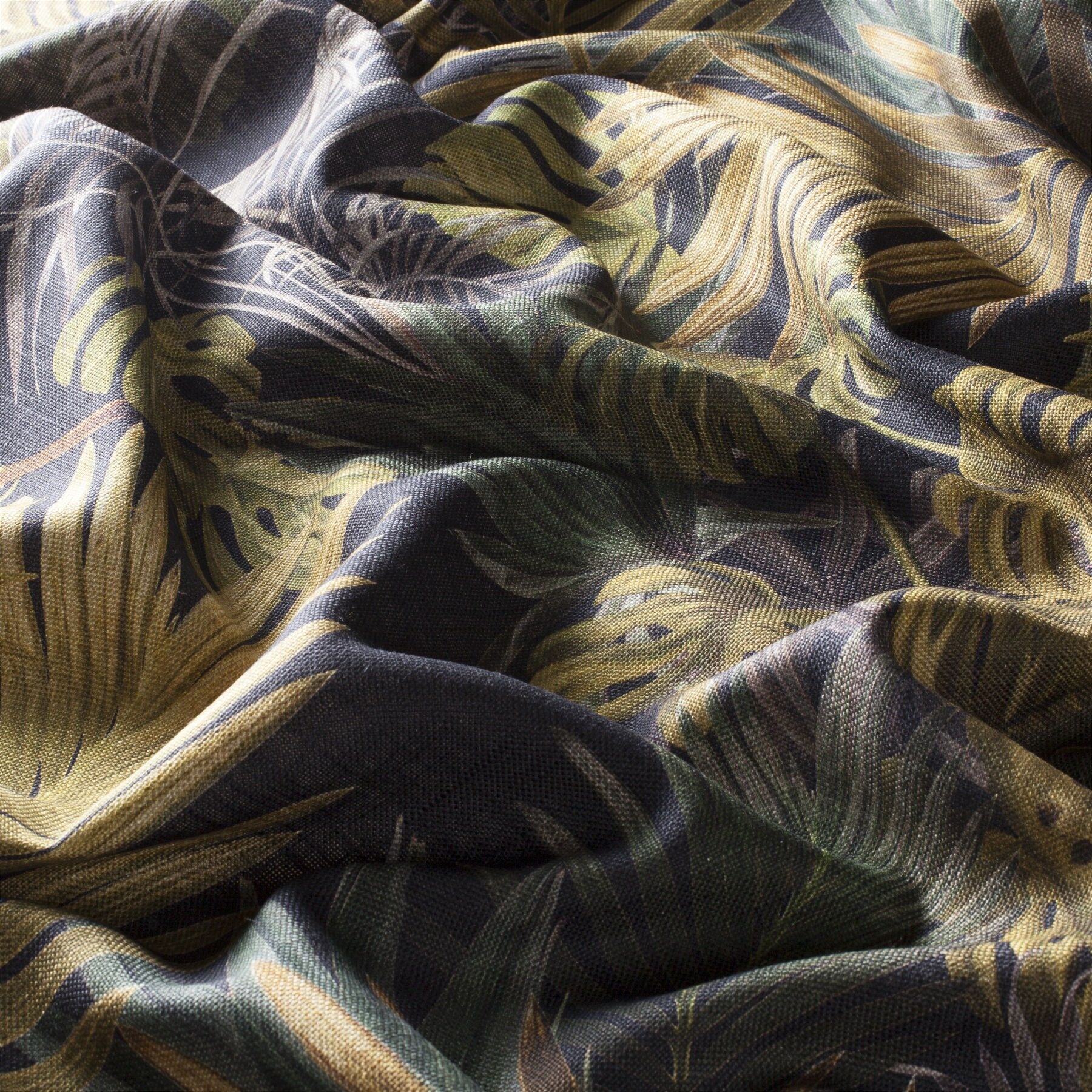 Ca1443 031 Foresta Botanica Jab Vorhangstoff Meterware Gemustert Gelb Braun