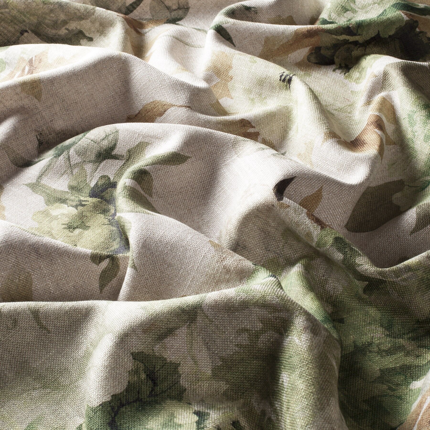 Ca1444 030 Fiore Botanico Jab Vorhangstoff Meterware Mit Blumenmuster Beige Gruen