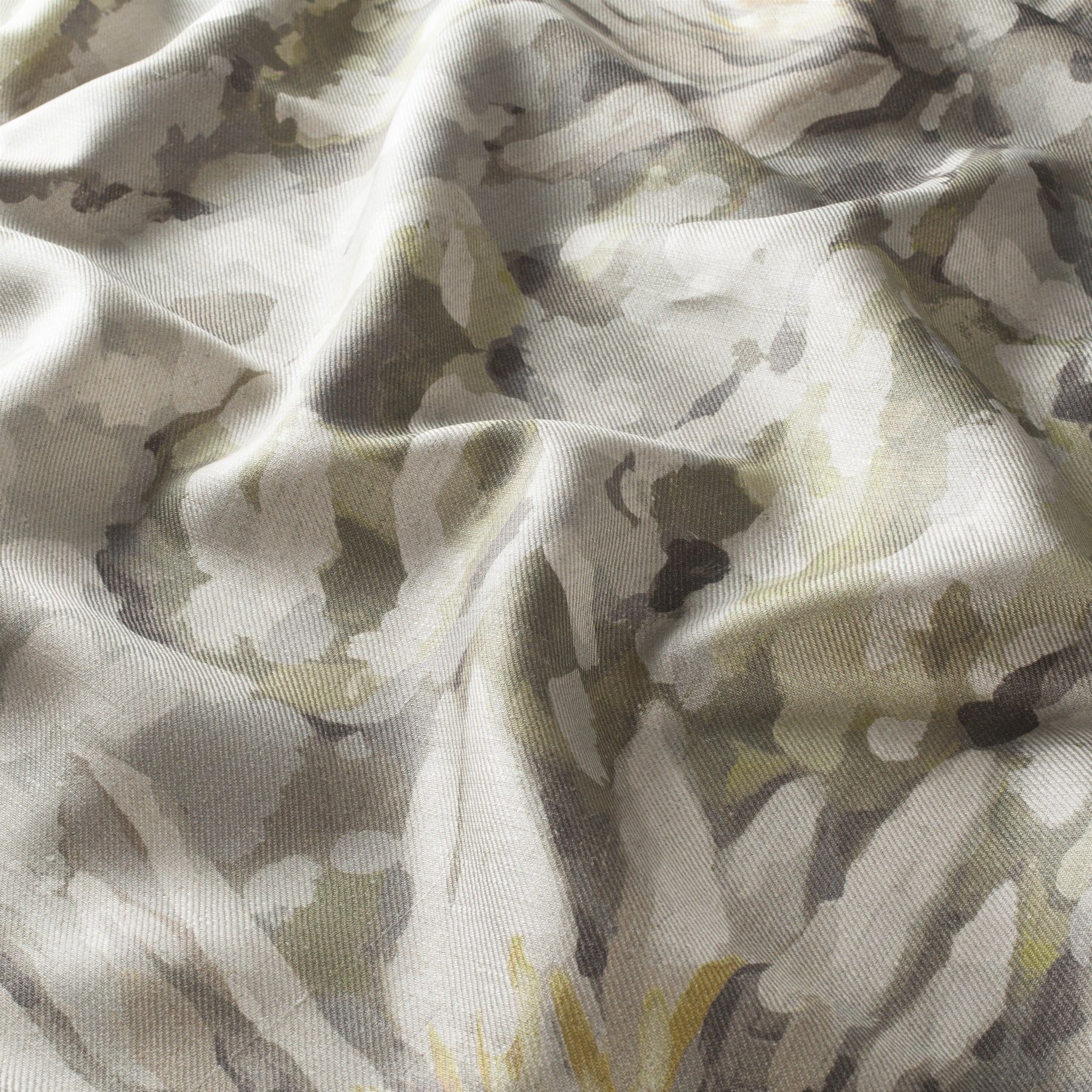 Ca1572 070 By The Lake Jab Vorhangstoff Meterware Mit Blumenmuster Beige Grau