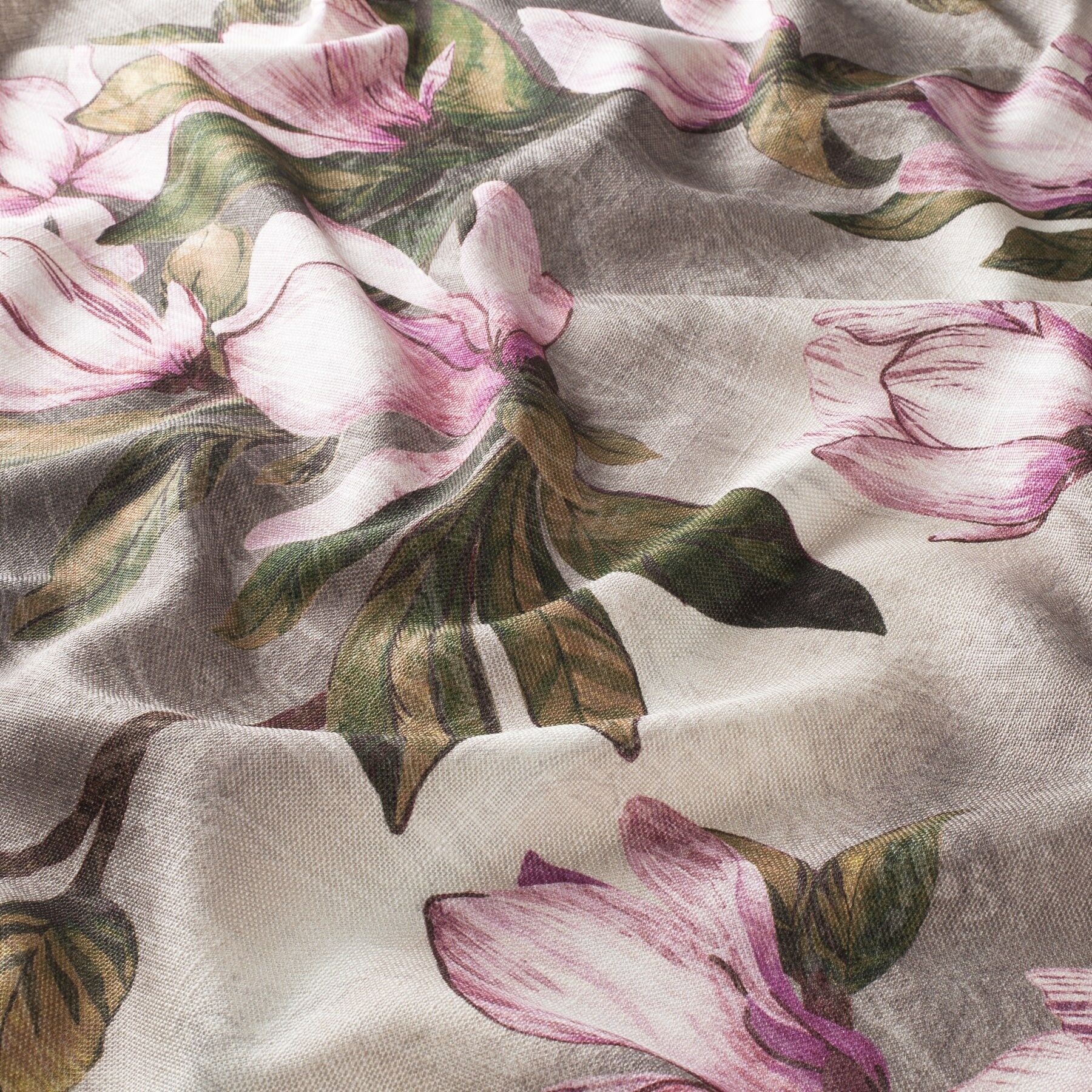 Ca1692 071 Timeless Beauty Jab Vorhangstoff Meterware Mit Blumenmuster Braun Rosa