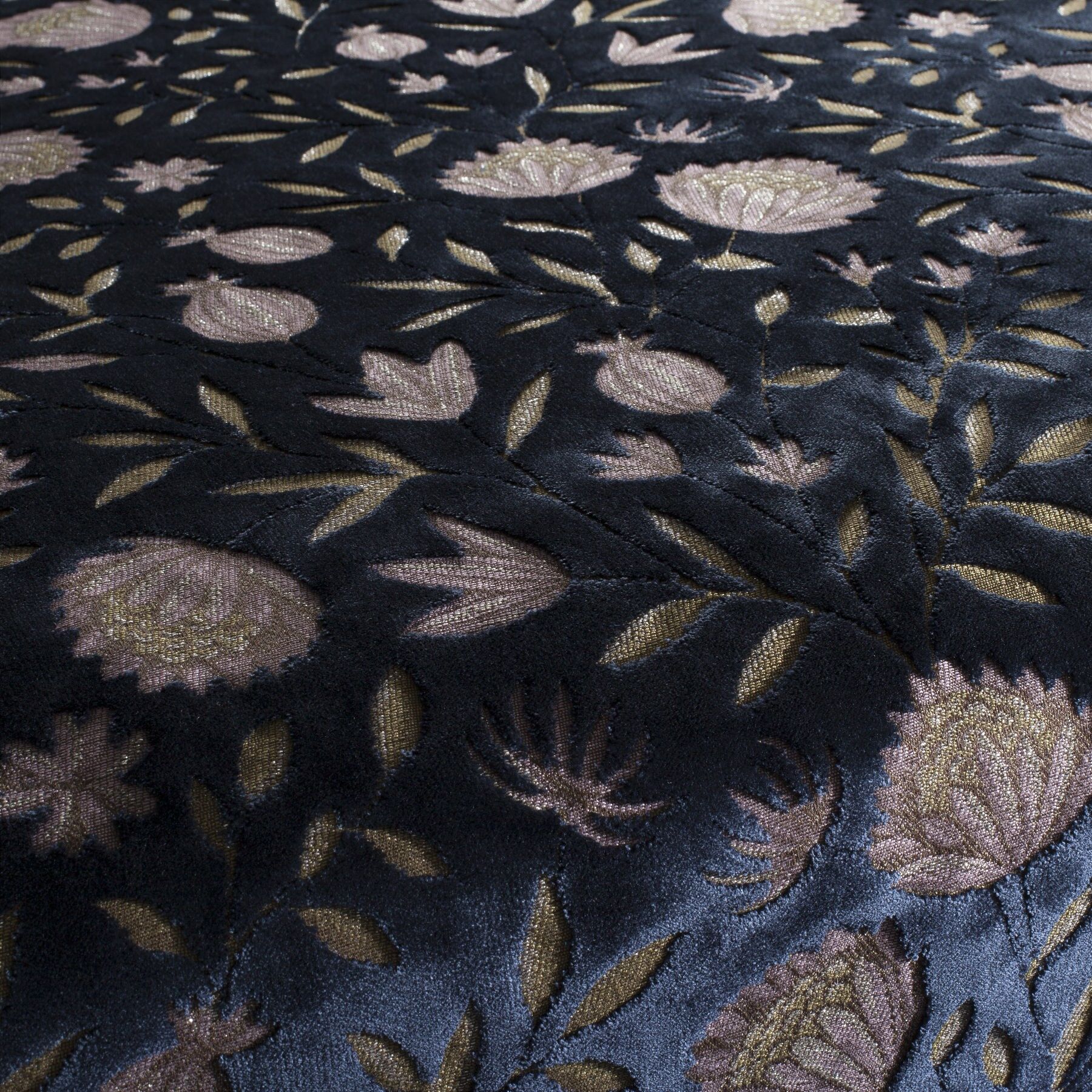 Ca1786 050 Tomorrowland Jab Vorhangstoff Meterware Mit Blumenmuster Blau