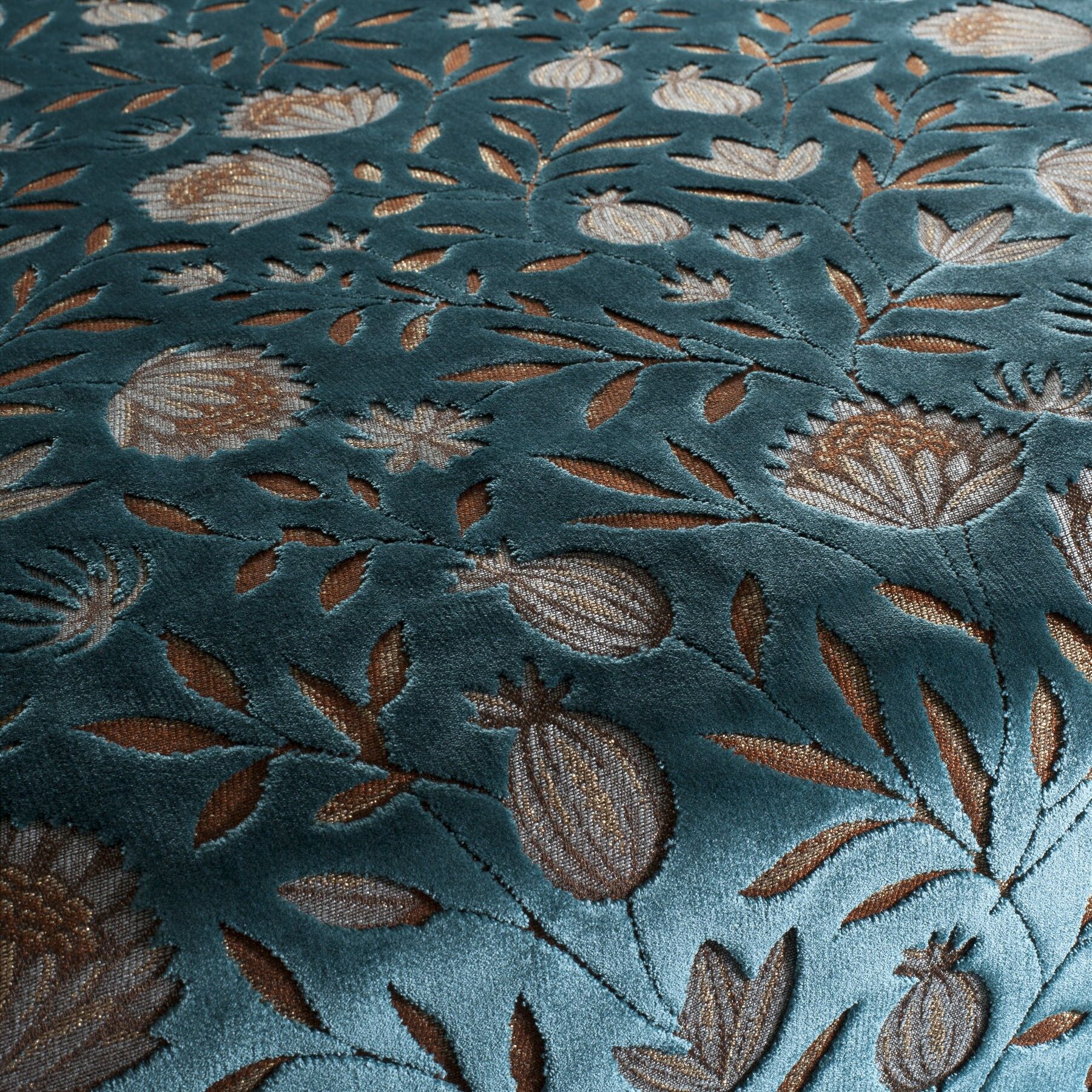 Ca1786 080 Tomorrowland Jab Vorhangstoff Meterware Mit Blumenmuster Blau