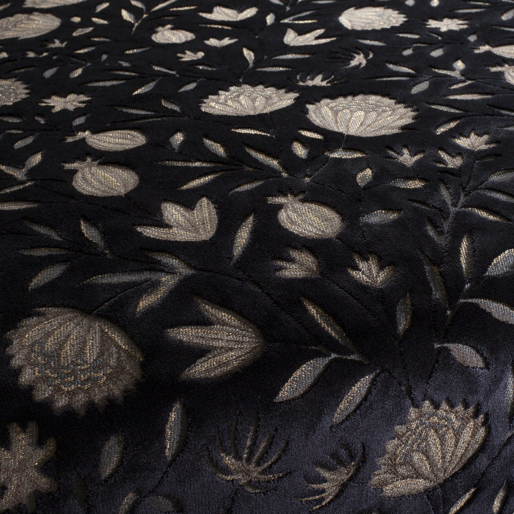 Ca1786 099 Tomorrowland Jab Vorhangstoff Meterware Mit Blumenmuster Schwarz