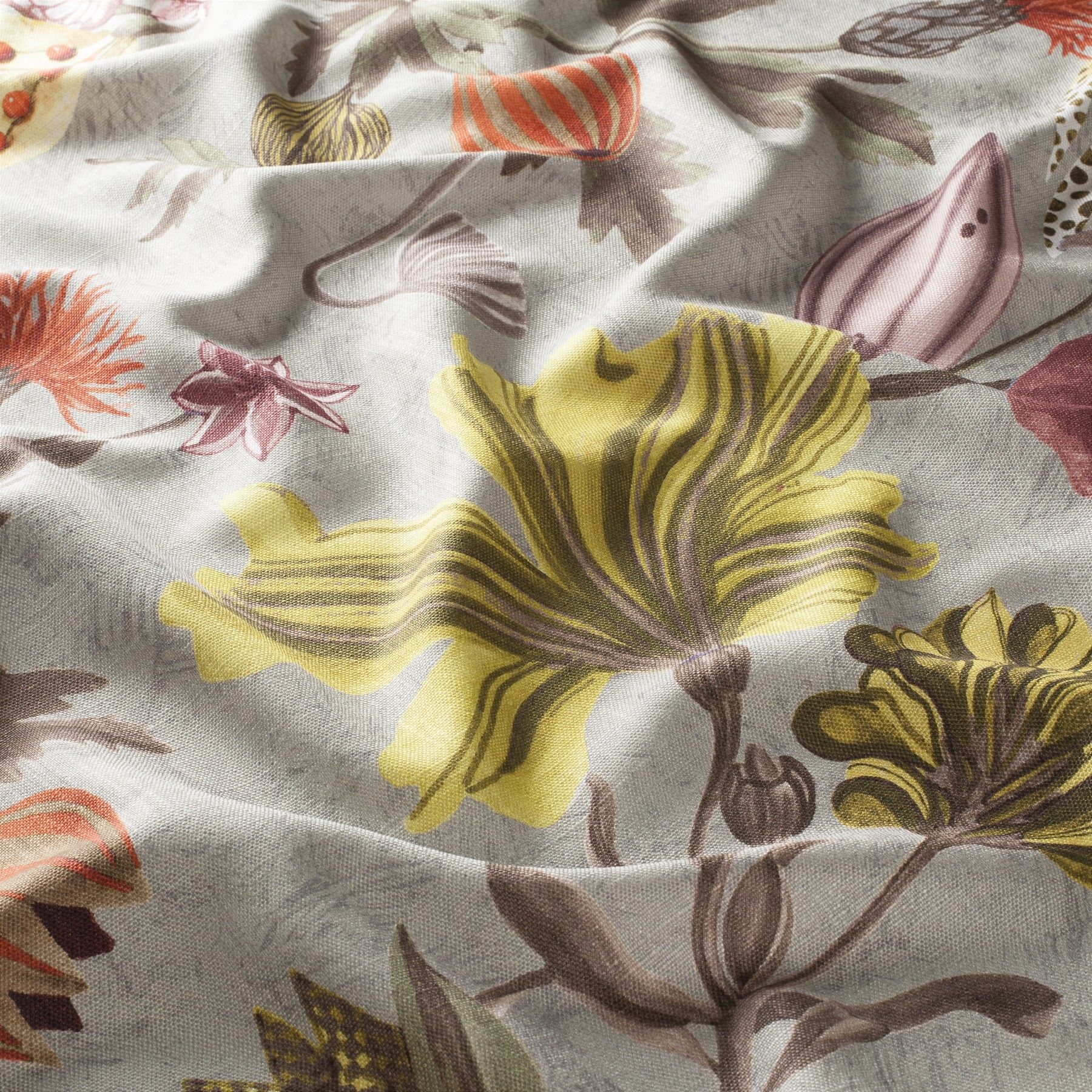 Ch3078 040 Curious Garden Jab Vorhangstoff Meterware Mit Blumenmuster Gruen