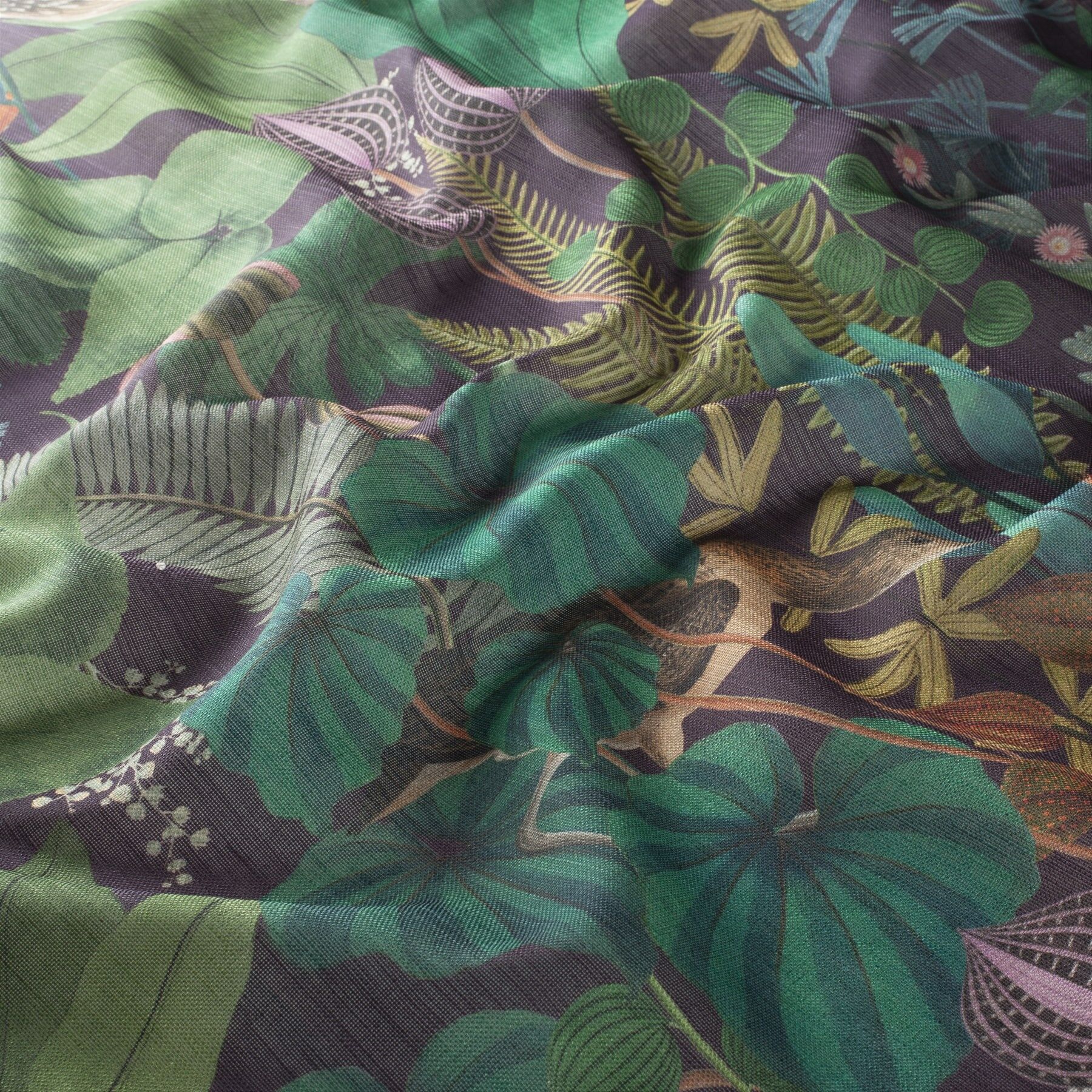 Ch3244 030 Sweet Destiny Vorhangstoff Meterware Gemustert Lila Gruen