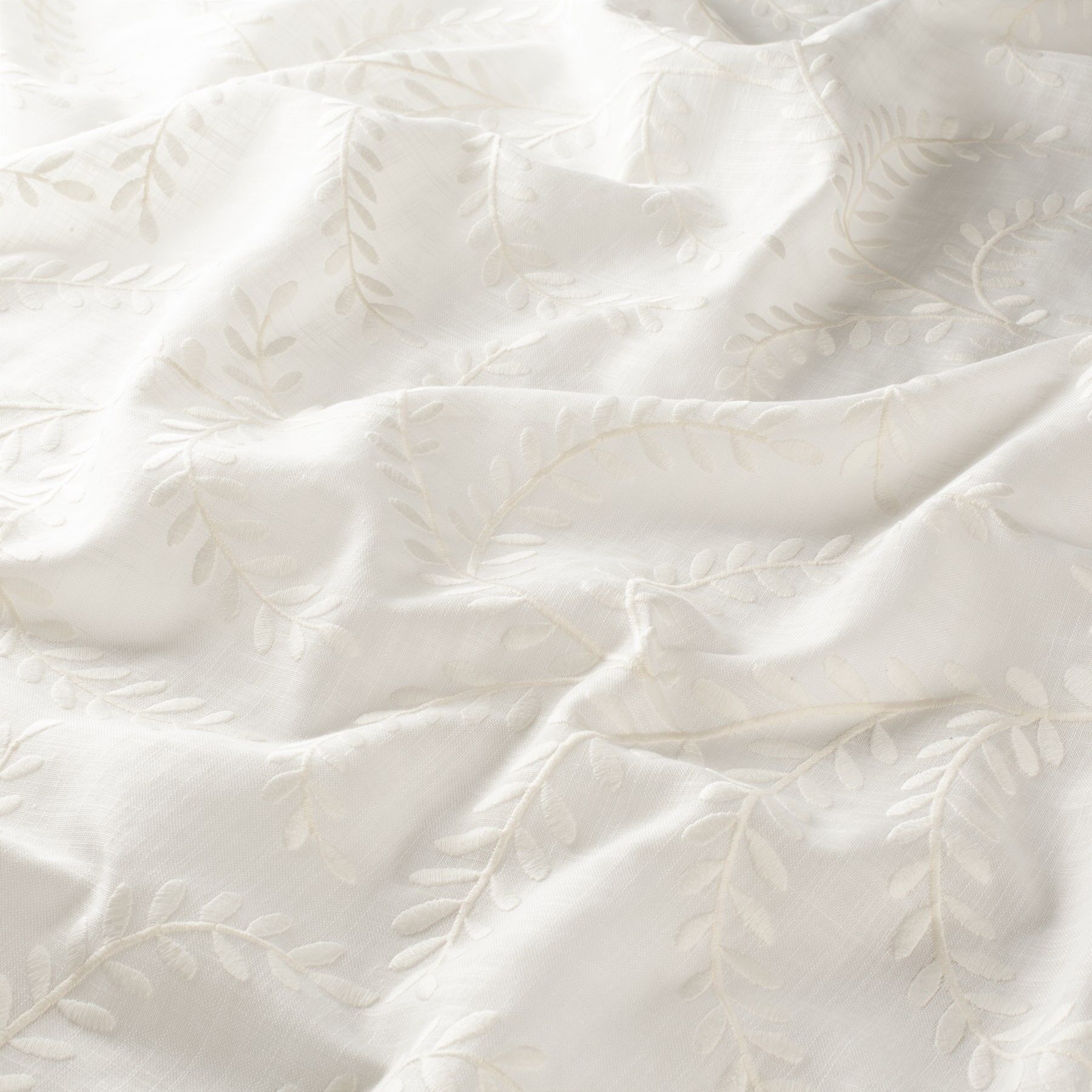 Gs1002 070 Jolie Jab Vorhangstoff Meterware Gemustert Weiss Creme