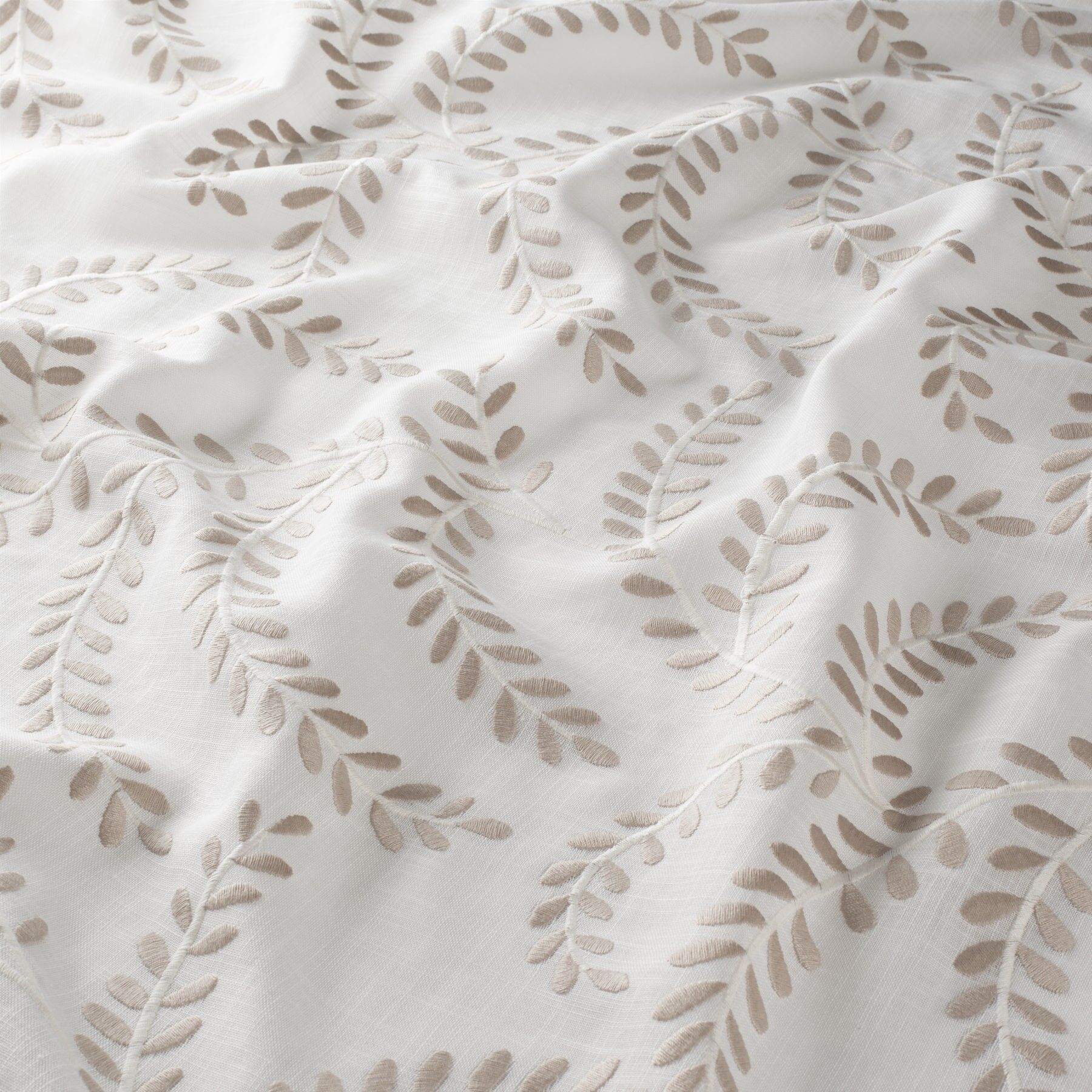 Gs1002 071 Jolie Jab Vorhangstoff Meterware Gemustert Weiss Braun