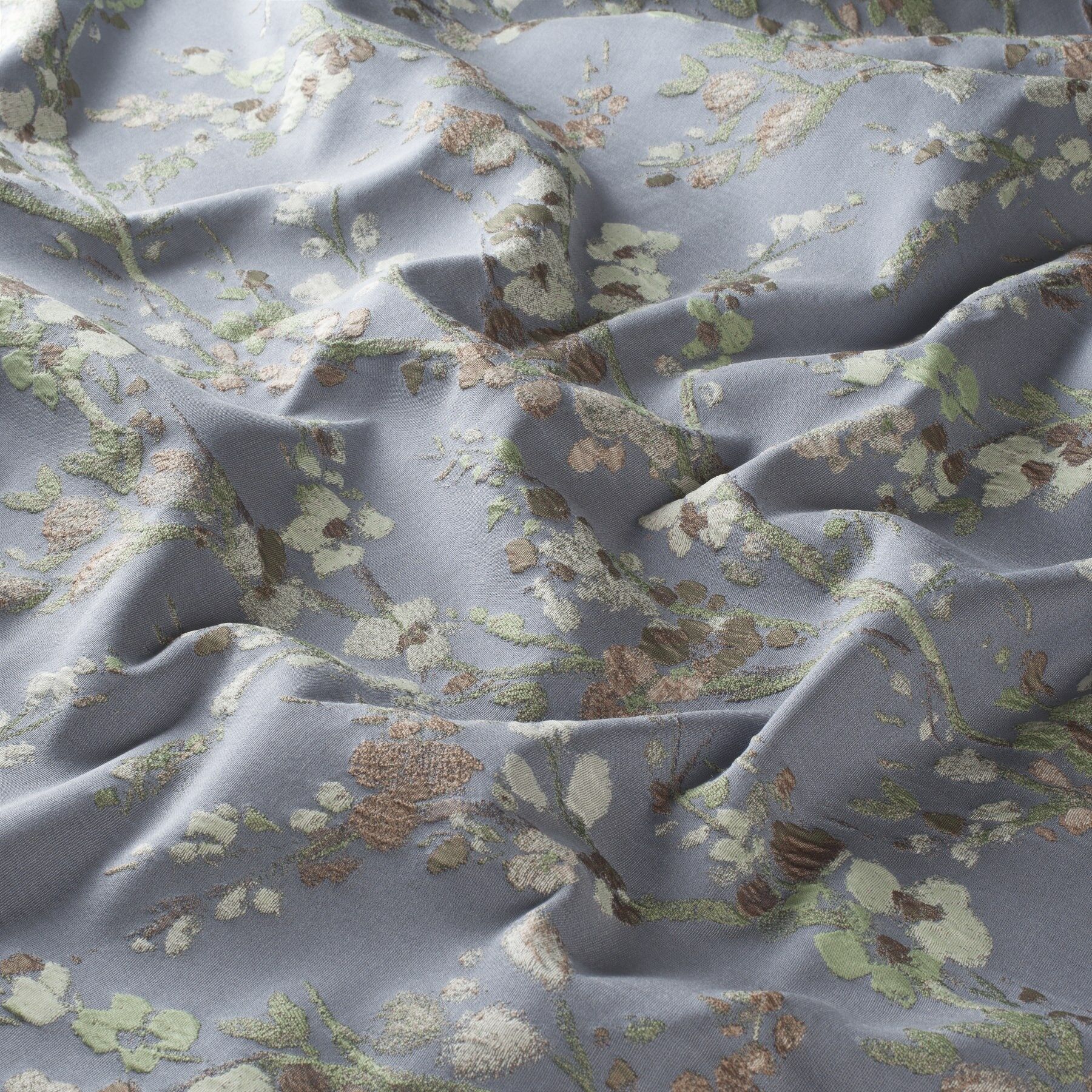 Ja7039 050 Haokan Jab Vorhangstoff Meterware Mit Blumenmuster Blau